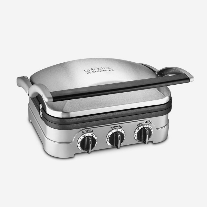 Cuisinart Griddler - 5-in-1 Electric Grill & Panini Press with Removable Plates, Perfect for Indoor Grilling, Panini Sandwiches, Burgers & More - Ideal for Home Kitchen & Small Spaces