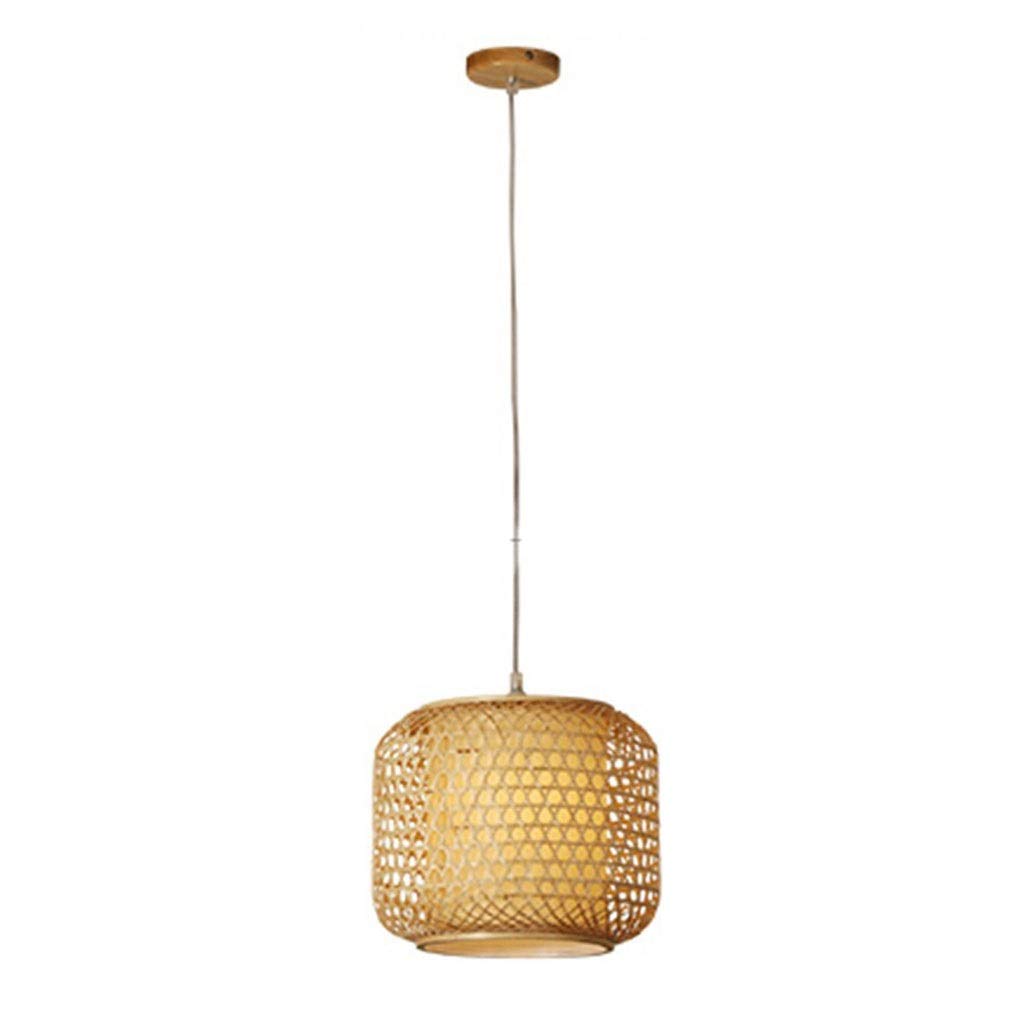 Modern Woven Bamboo Chandelier E27 - Stylish & Easy to Clean Hanging Light Fixture for Dining Room, Living Room, Bedroom - Chinese Inspired Home Decor (Size S) | Perfect for Boho, Farmhouse & Asian Style Interiors