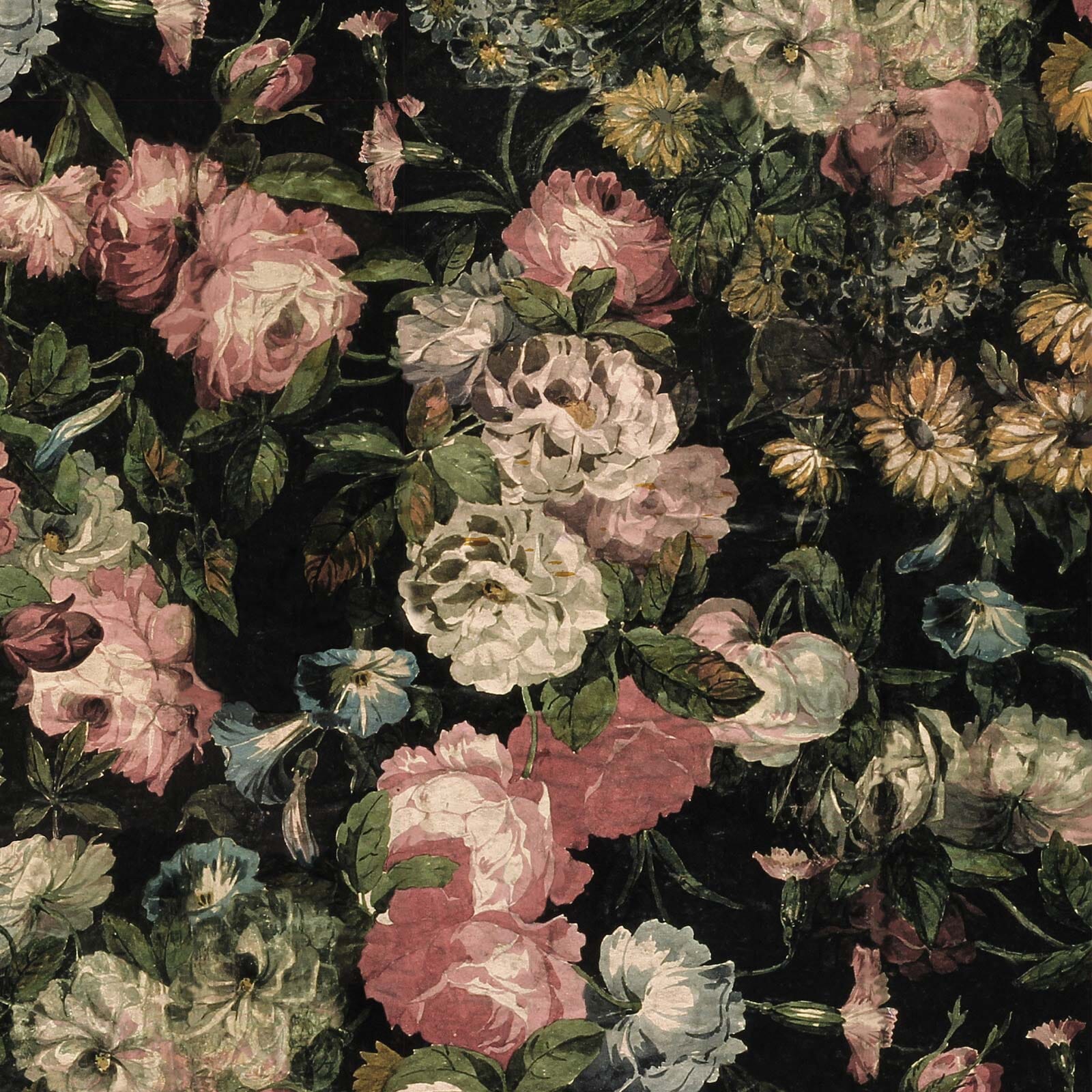 MIDNIGHT GARDEN Wallpaper - Multi Floral Pattern Peel & Stick Sample | Perfect for Bedroom, Living Room & Nursery Decor