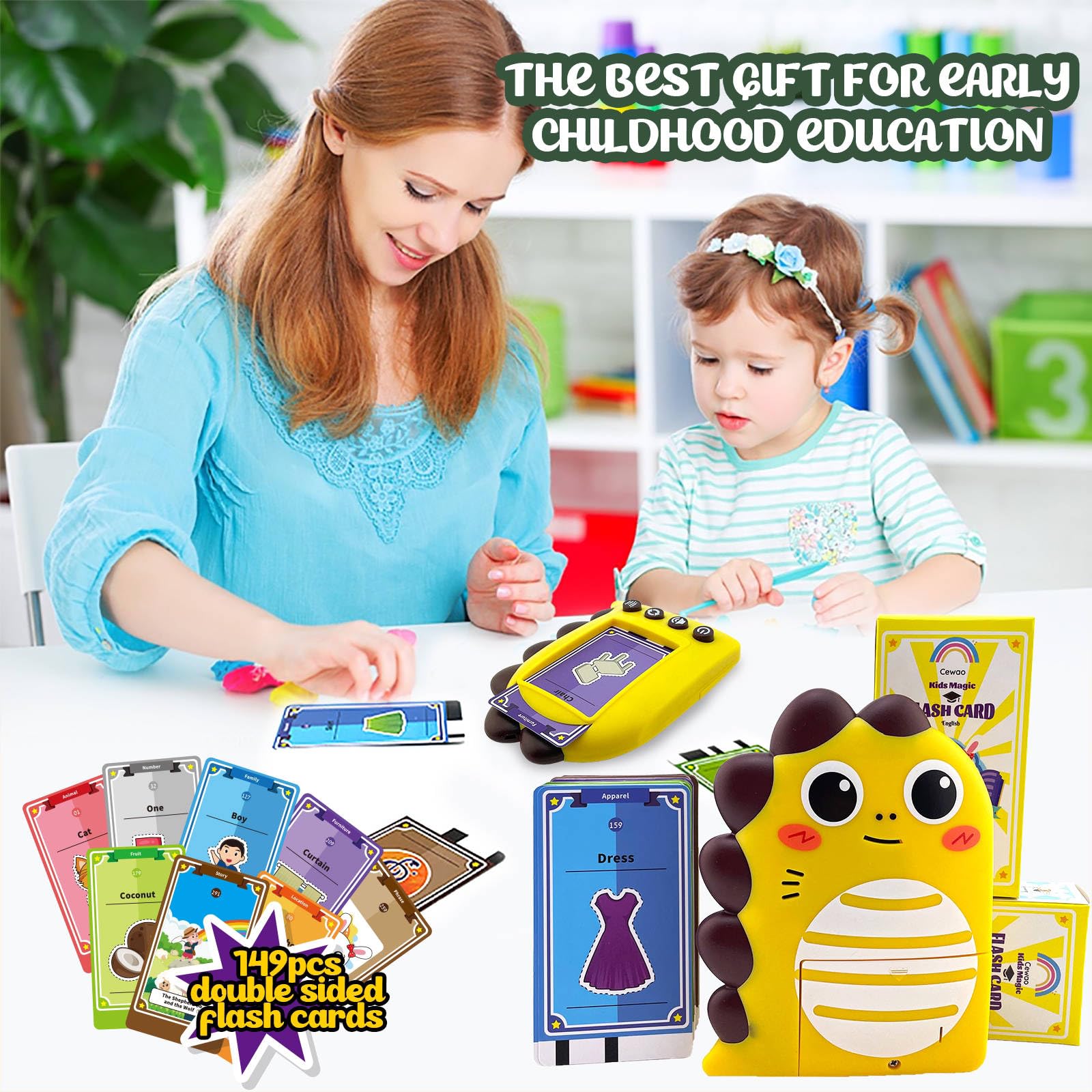 ABC Learning Toddler Toys for 3-6 Year Old Boys & Girls | Montessori Educational Toys with 149 Double-Sided Flash Cards | Autism Sensory Toys for Preschool Learning & Speech Development | Perfect for Classroom, Homeschooling & Early Childhood Education