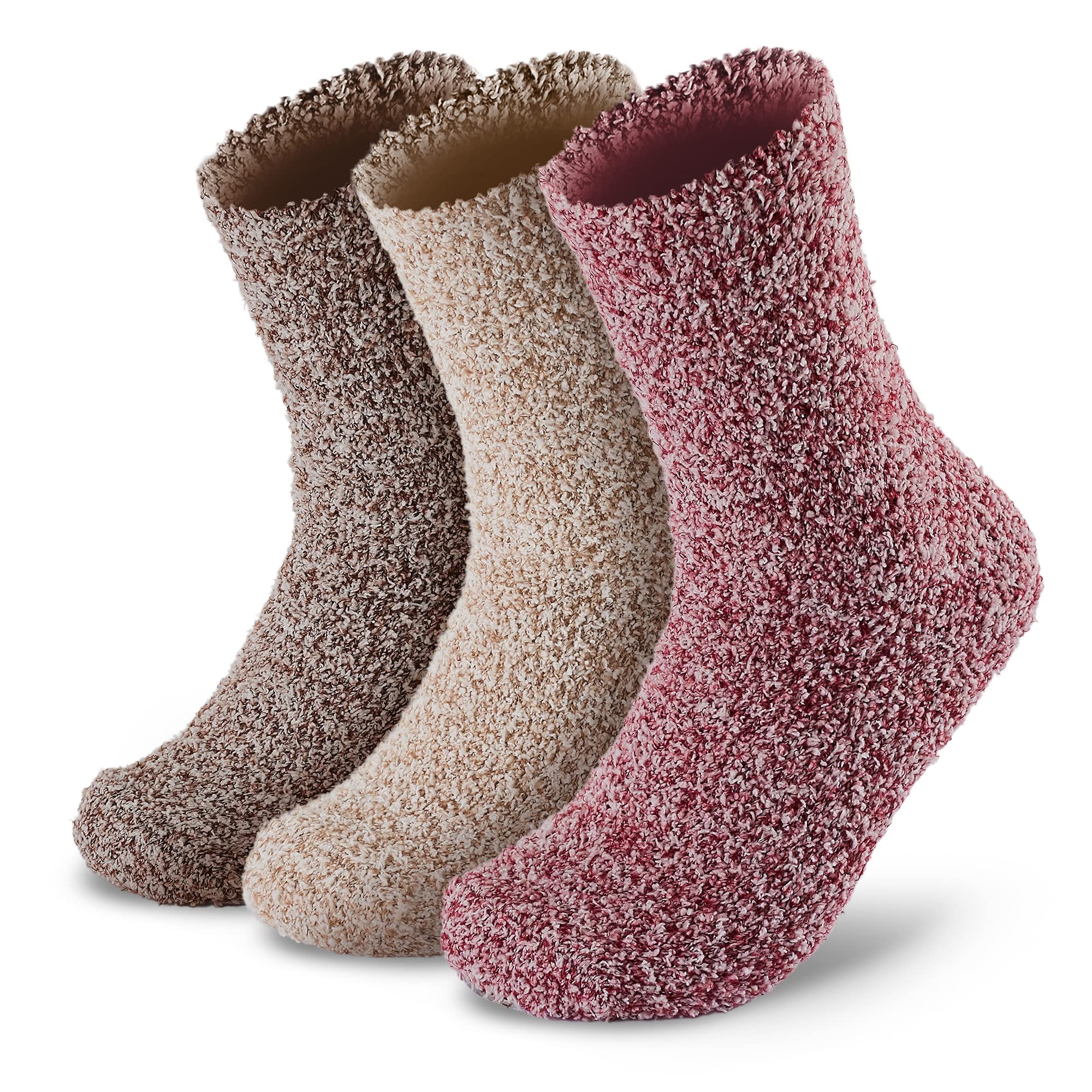 MONFOOT Women's & Men's 2-3 Pack Ultra Soft Fuzzy Warm Cozy Slipper Socks - Perfect for Winter, Home, Lounge & Gift Giving