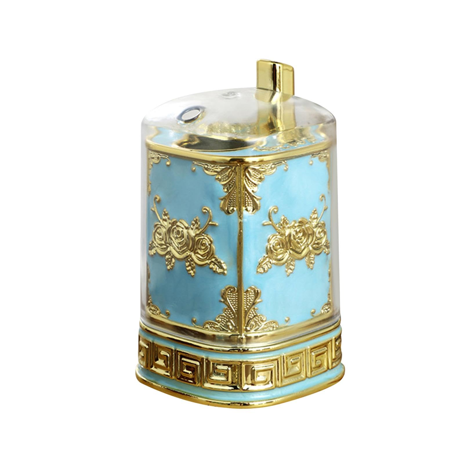 CALANDIS® Decorative Toothpick Holder Box - Elegant Gold & Light Blue Design for Restaurants, Apartments, Dining Rooms | Perfect for Tabletop Decor & Party Serving | 1 Toothpick Box