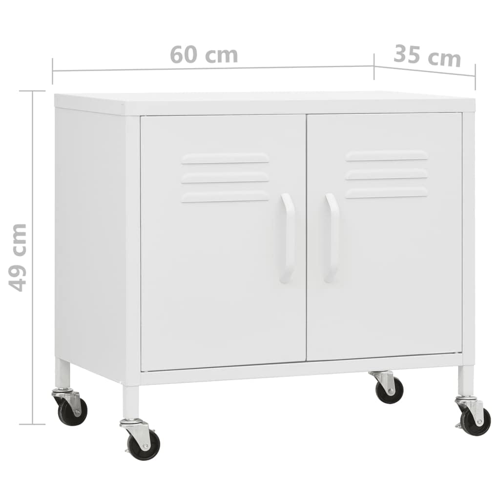 FAMIROSA 2-Door Steel Storage Cabinet with Adjustable Shelf & 4 Wheels - 23.6