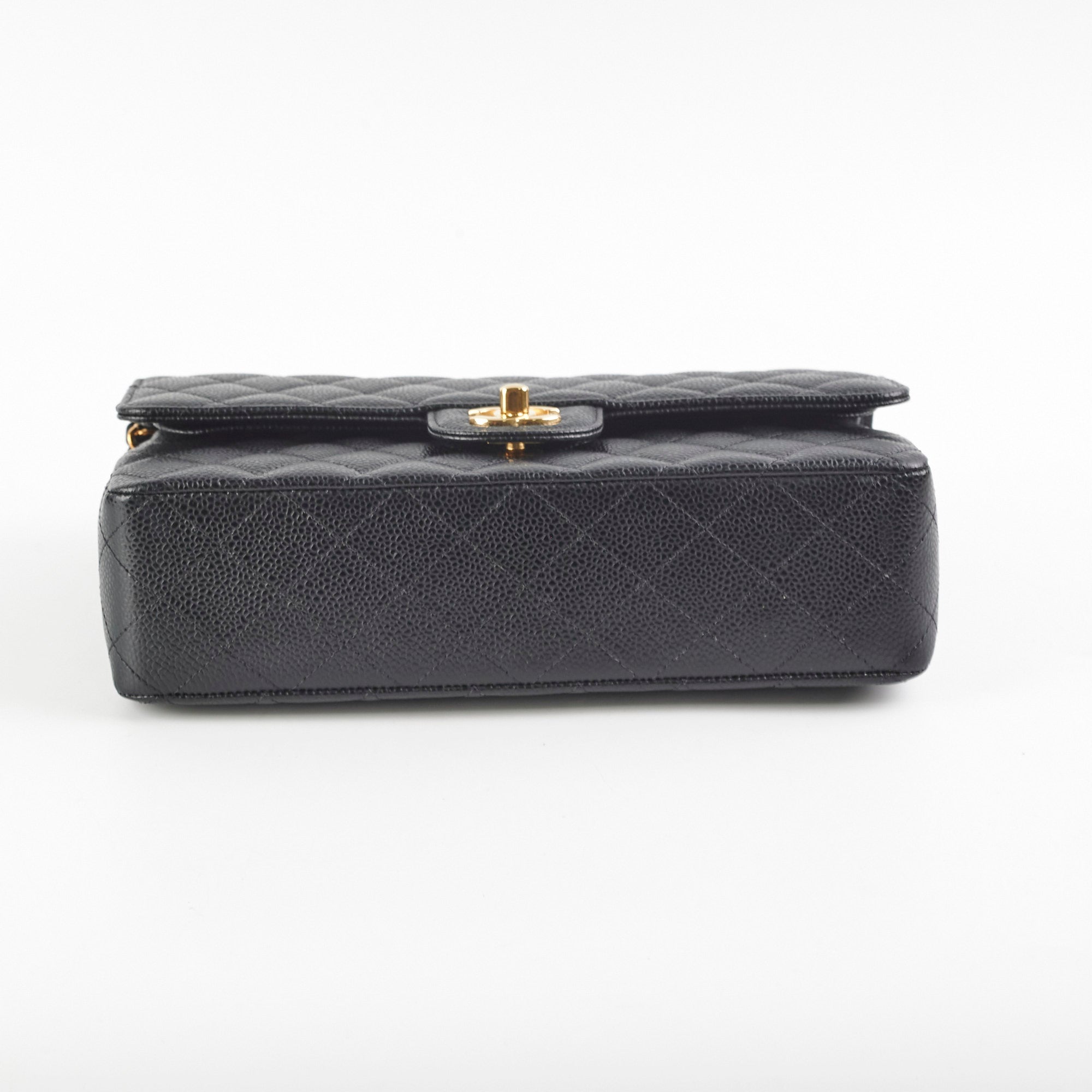 Authentic Chanel Caviar Medium/Large Double Classic Flap Bag Black 2022 - Luxury Handbag for Women, Perfect for Work, Evening Events & Special Occasions