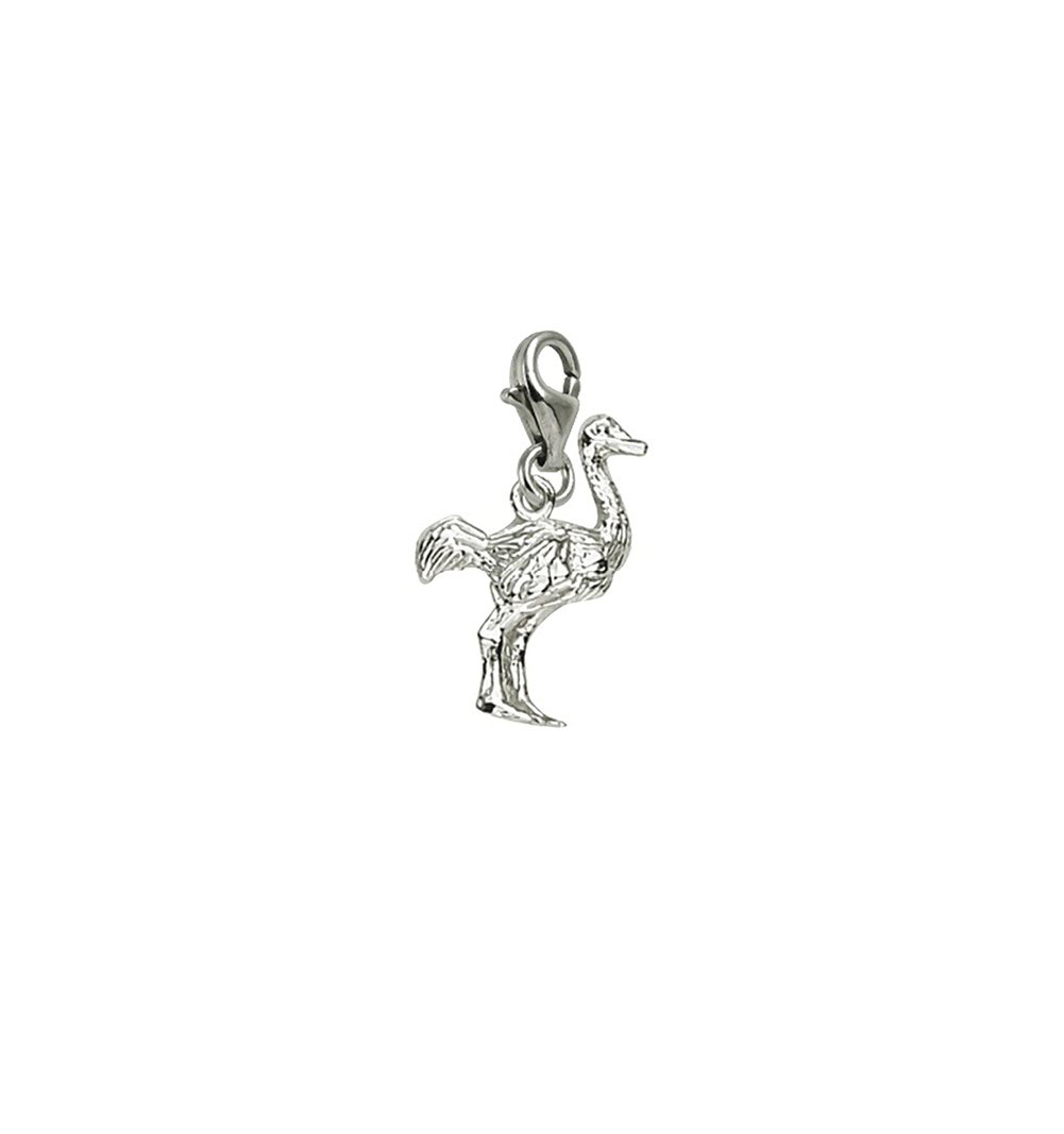 Ostrich Charm with Lobster Claw Clasp - Handmade Jewelry Charms for Bracelets & Necklaces - Perfect for DIY Jewelry Making and Gift Giving