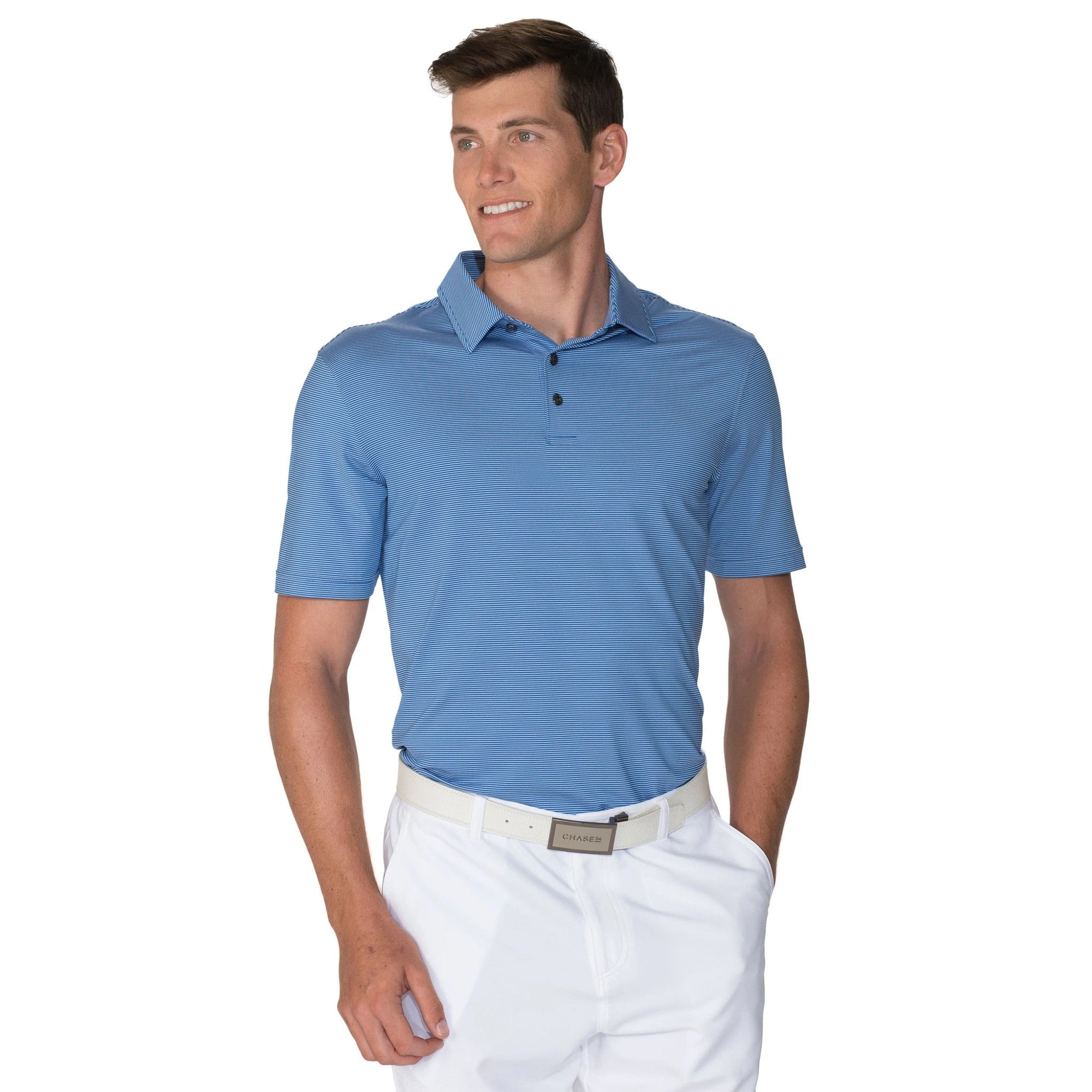 Chase 54 Drift Men's Performance Golf Polo Shirt - Moisture Wicking & UV Protection for Golf, Tennis & Outdoor Sports