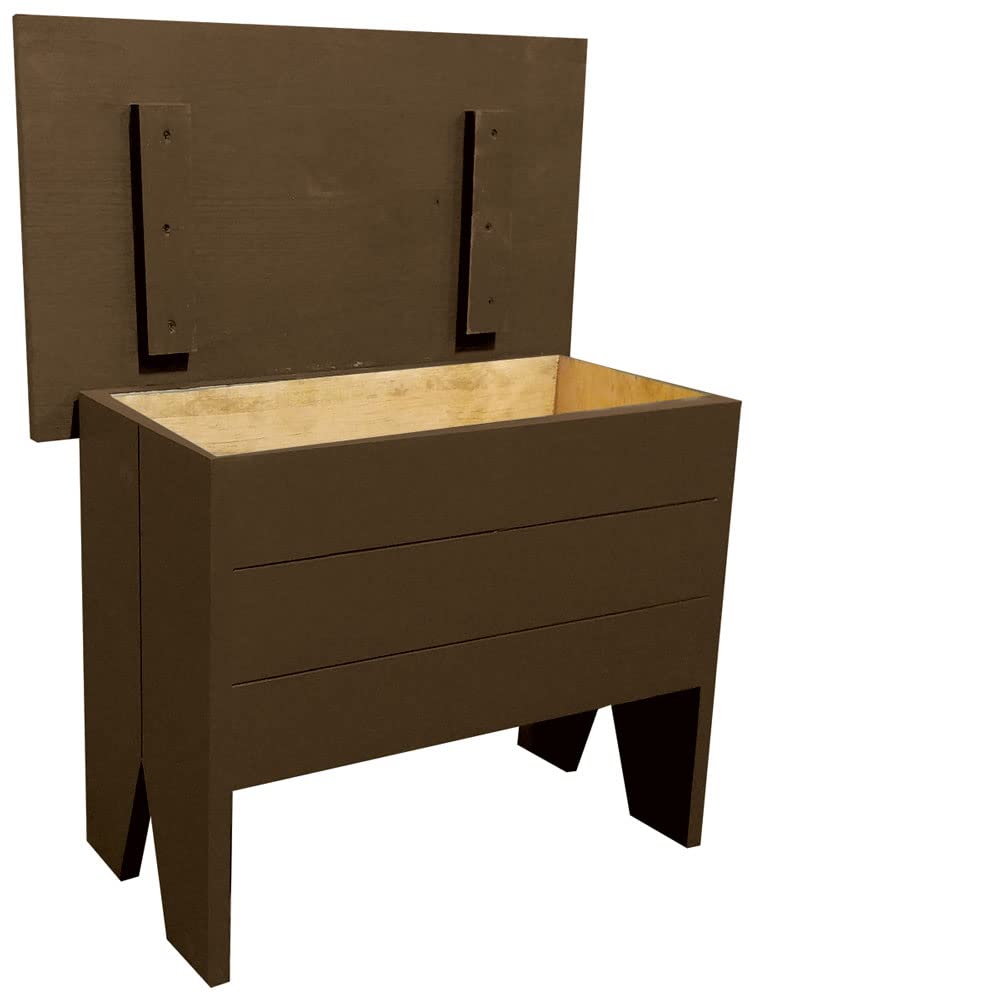 Sawdust City 2' Long Wood Storage Bench in Old Brown - Perfect for Entryway, Living Room, and Outdoor Patio Organization