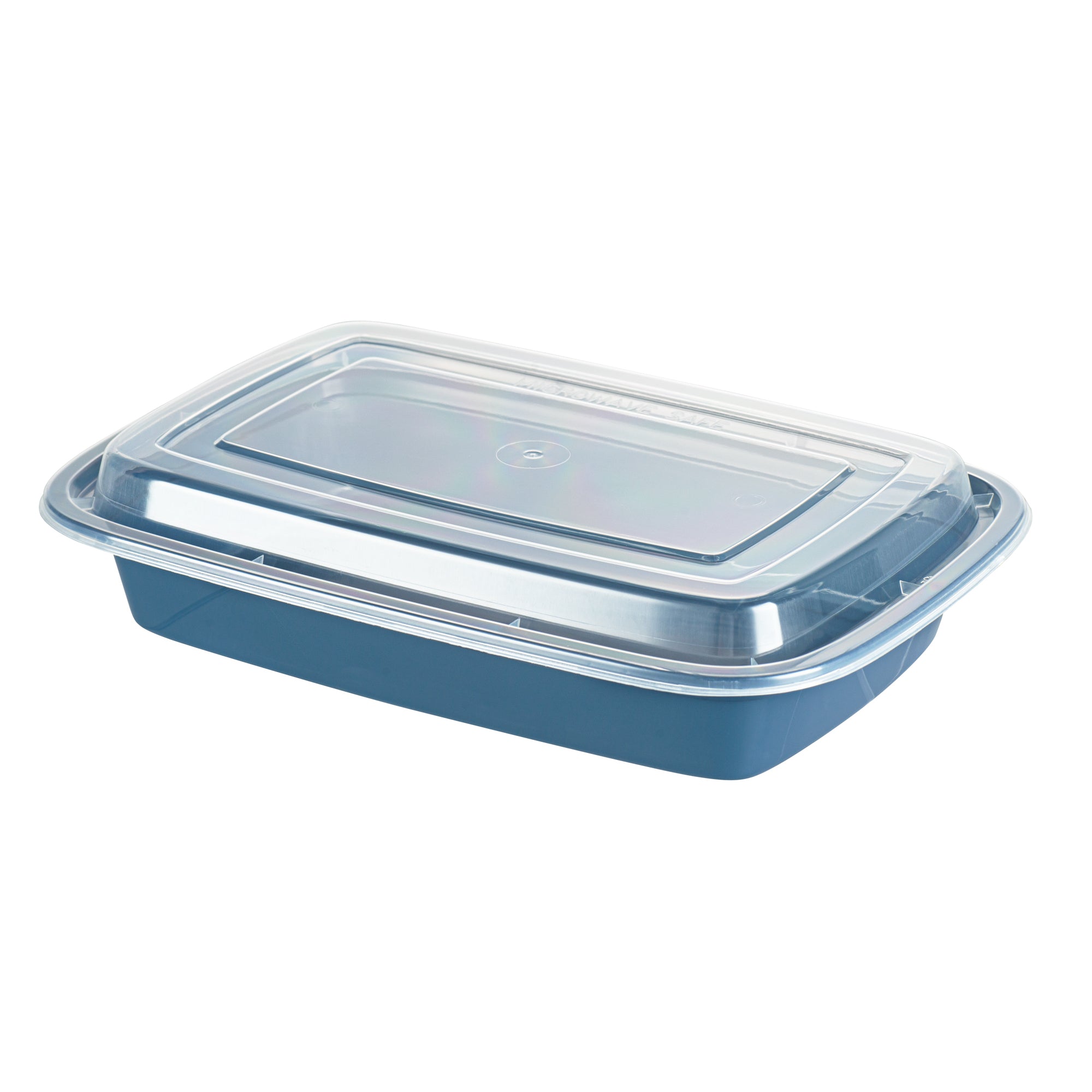 28oz Rectangle Plastic Food Storage Containers with Clear Lids - Microwave Safe To-Go Boxes (8.75