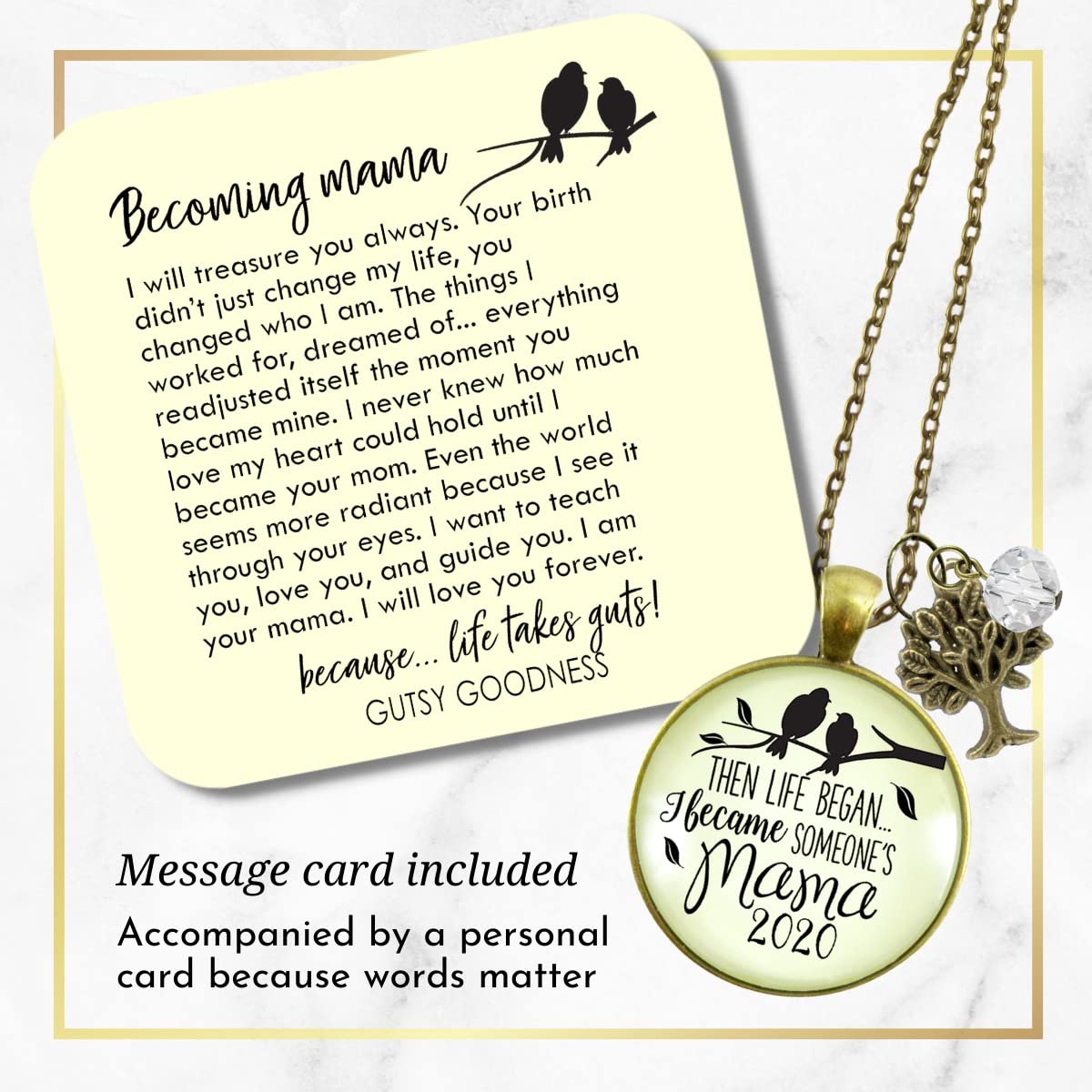 Meaningful Mom Jewelry Gift - New Mom Necklace 'Then Life Began' 2020 Edition, 36
