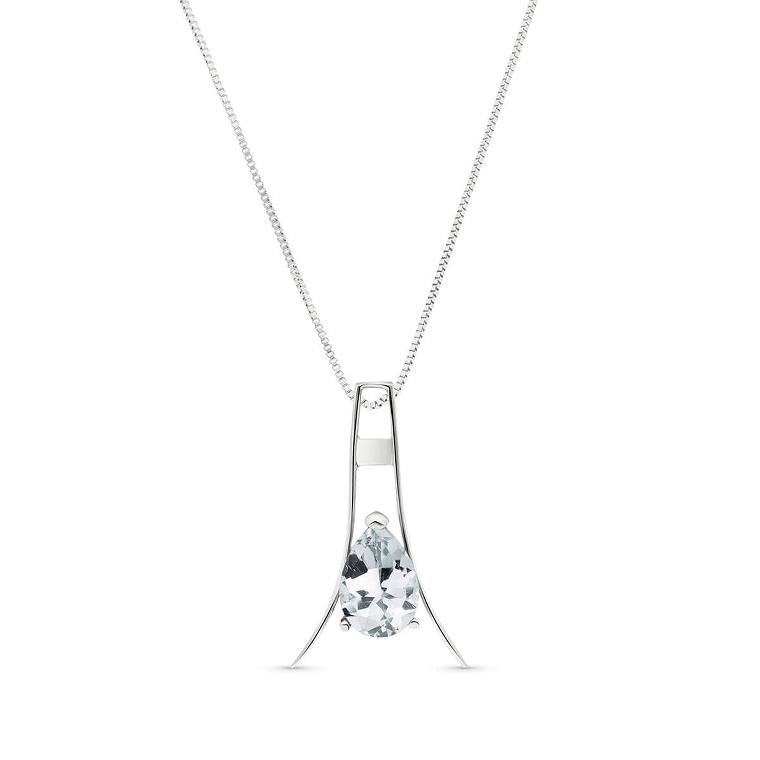 14K Solid Gold Necklace with Natural Aquamarine Gemstone - Elegant Galaxy Gold GG Jewelry for Women - Perfect for Weddings, Anniversaries & Special Occasions
