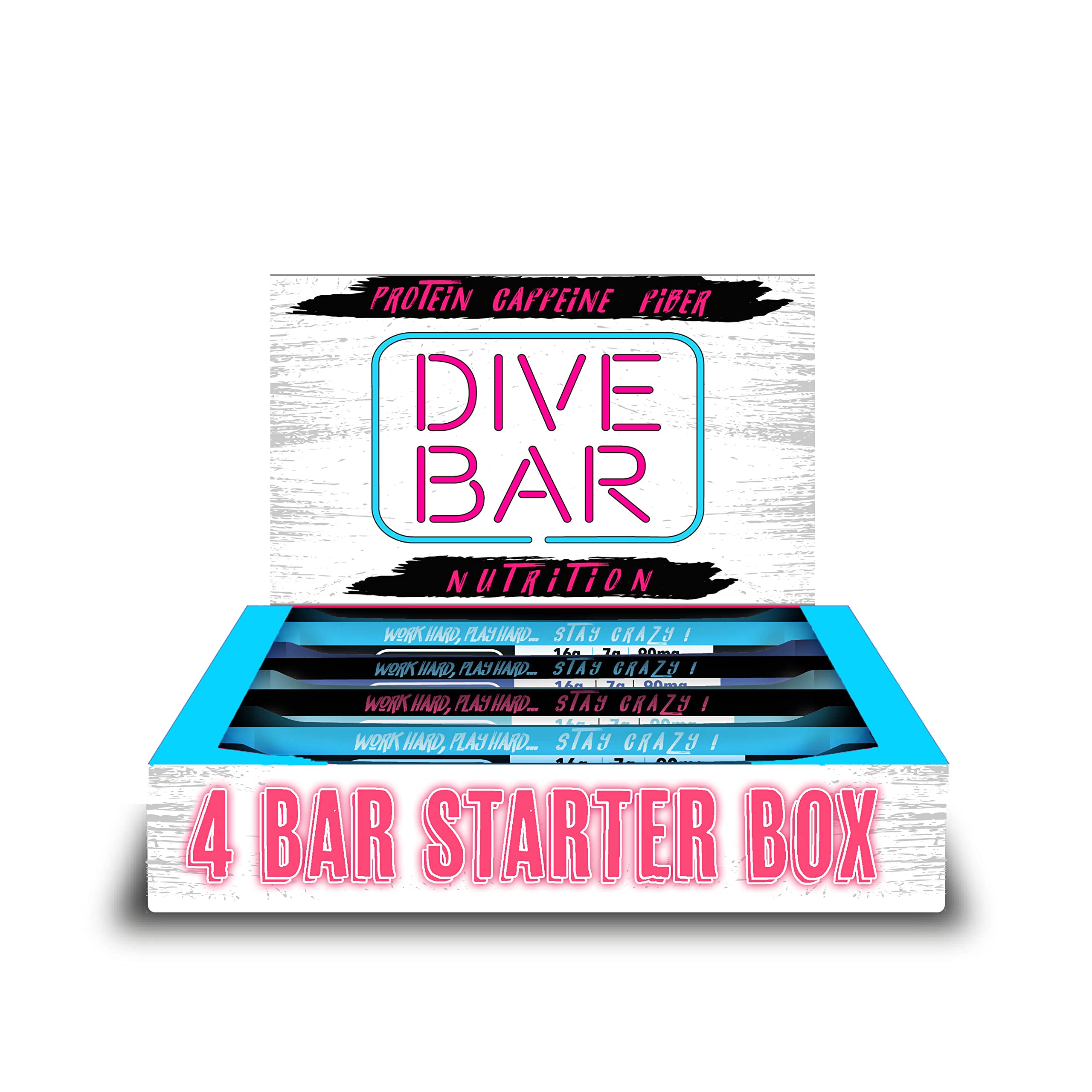 Caffeinated Protein Bars with Low Sugar - Energy Bars for Sports, Crossfit, Spin, Weight Watchers & Weight Loss Surgery - 4 Delicious Soft Bake Cookie Bars (Starter Pack) - Perfect for Pre-Workout, Post-Workout & On-the-Go Snacking