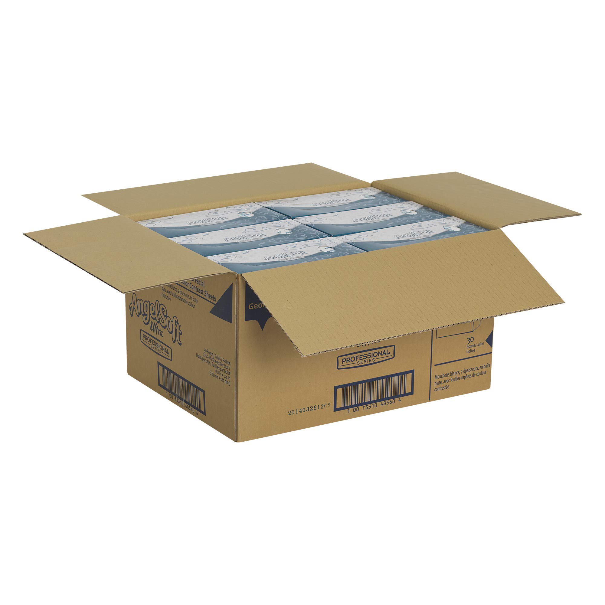 Angel Soft Ultra Professional Series Premium 2-Ply Facial Tissues - 30 Boxes (125 Sheets Each) | Soft & Strong for Office, Home & Commercial Use | Bulk Flat Box Tissue Dispenser Refills by GP PRO