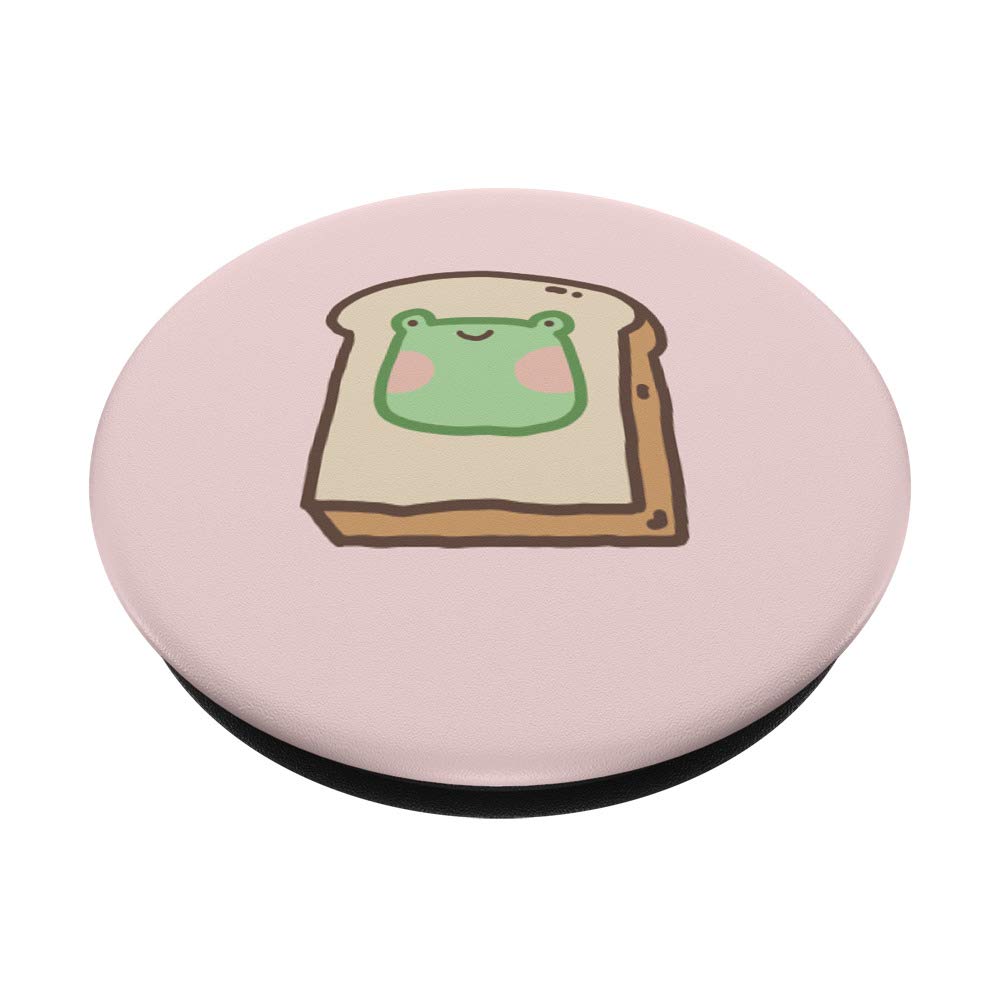 Funny Frog Milk Toast Cute Kawaii Aesthetic PopSockets PopGrip - Swappable Phone Grip for iPhone, Samsung & Tablets - Perfect for School, Work & Travel Accessories