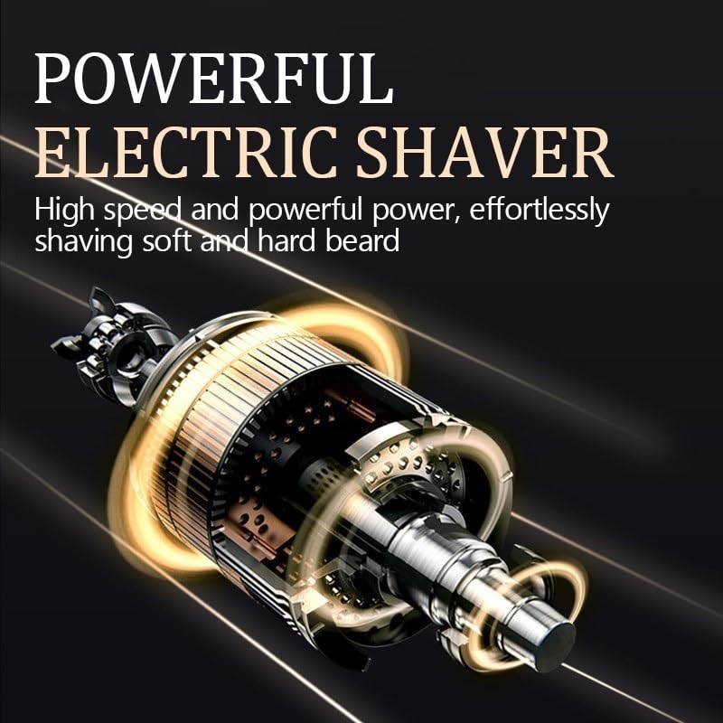 Professional Electric Razor for Men - Rechargeable Wet & Dry Shaver with Fast Charging, Digital Display, Portable & Travel-Friendly - Perfect for Home, Car, Gym & Travel Use