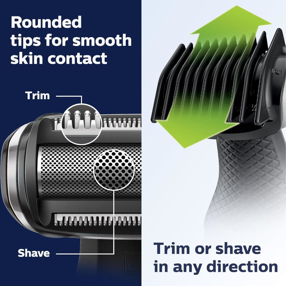 PHILIPS BG5020/15 Bodygroom Series 5000 Showerproof Body & Groin Trimmer for Men - Waterproof Electric Shaver for Sensitive Areas, Chest, Back & Underarms - Perfect for Travel & Gym