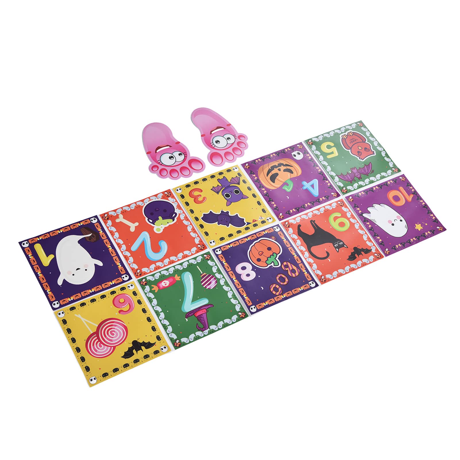 Jopwkuin Halloween Wall Stickers - Number Game Decals, Eco-Friendly PVC Waterproof Floor Stickers for Kids' Room & Party Decor | Perfect for Halloween, Birthday & Classroom Activities