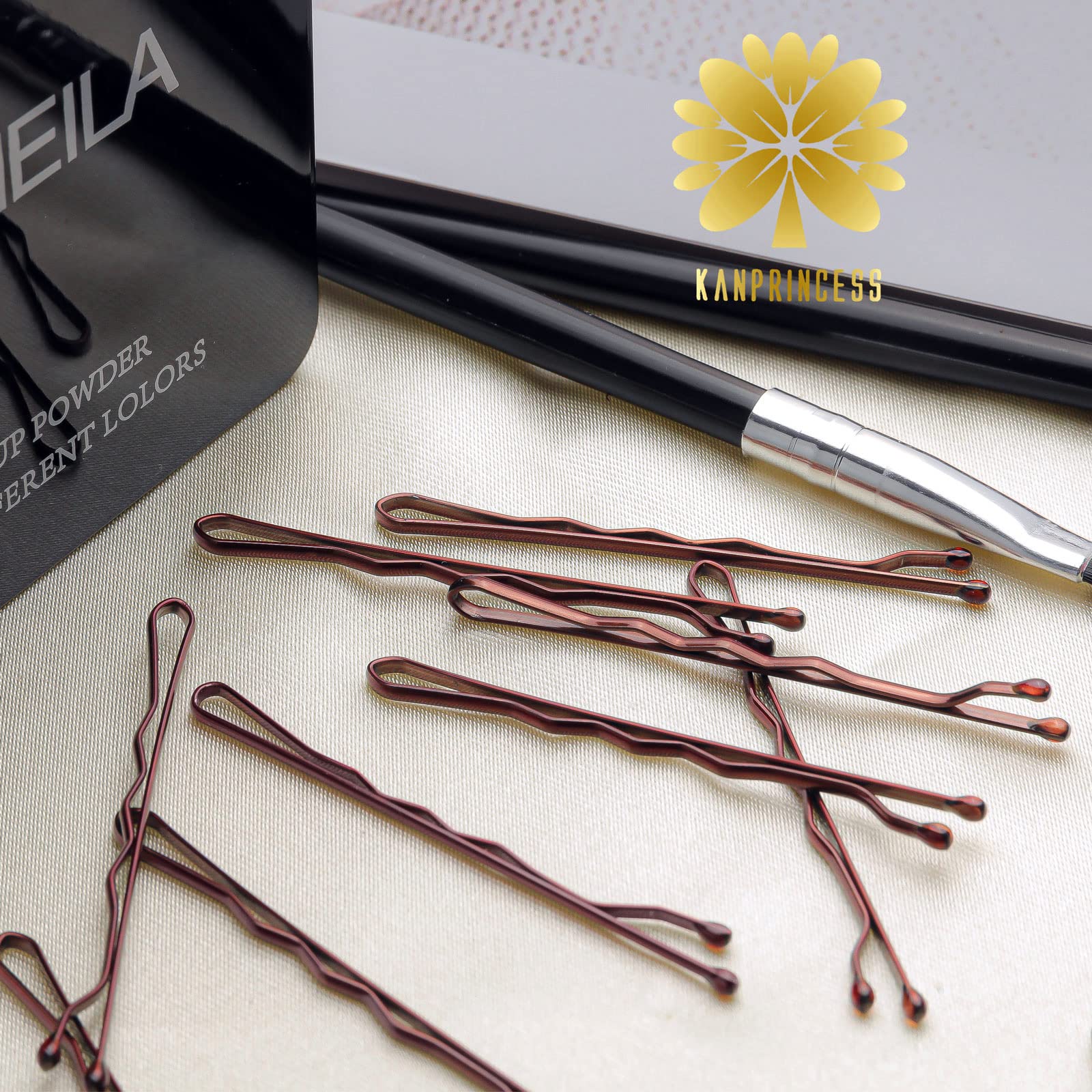 100PCS 2-Inch Hair Pins Kit - Strong Hold Bobby Pins & Hair Clips for Women, Girls & Salon Use - Includes Clear Storage Box (Brown) | Perfect for Styling, Updos, Braids & Everyday Hair Accessories