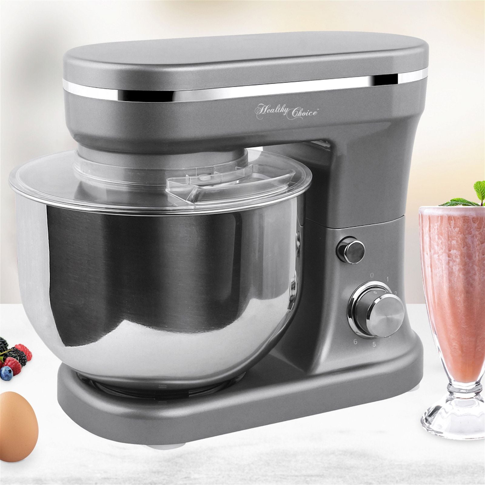 1200W 5L Stand Mixer with Titanium Bowl, Whisk & Beater - Powerful Kitchen Mixer for Baking, Dough Kneading & Cooking - Perfect for Home Bakers & Professional Chefs