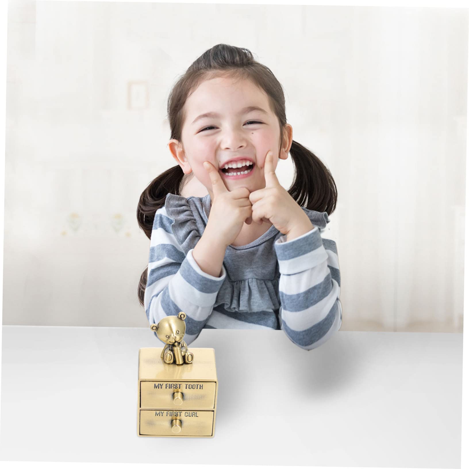 HEMOTON 8-Piece Baby Tooth Keepsake Box - European Style Christening Gift for Boys & Girls | First Tooth Loss Memory Box for Kids
