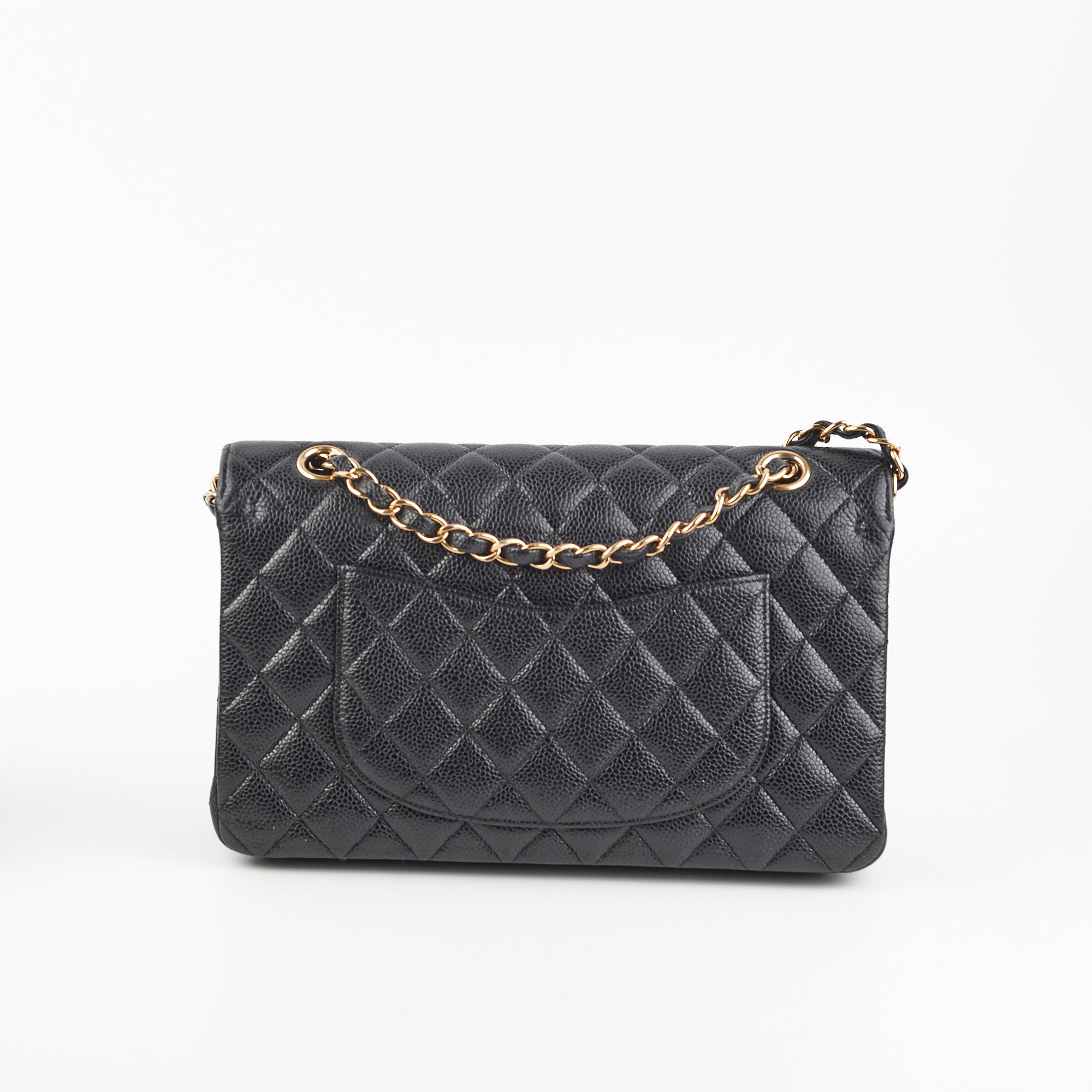 Chanel Classic Double Flap Bag Medium/Large Size in Black Caviar Leather - Perfect for Work, Evening Events & Luxury Fashion Accessories