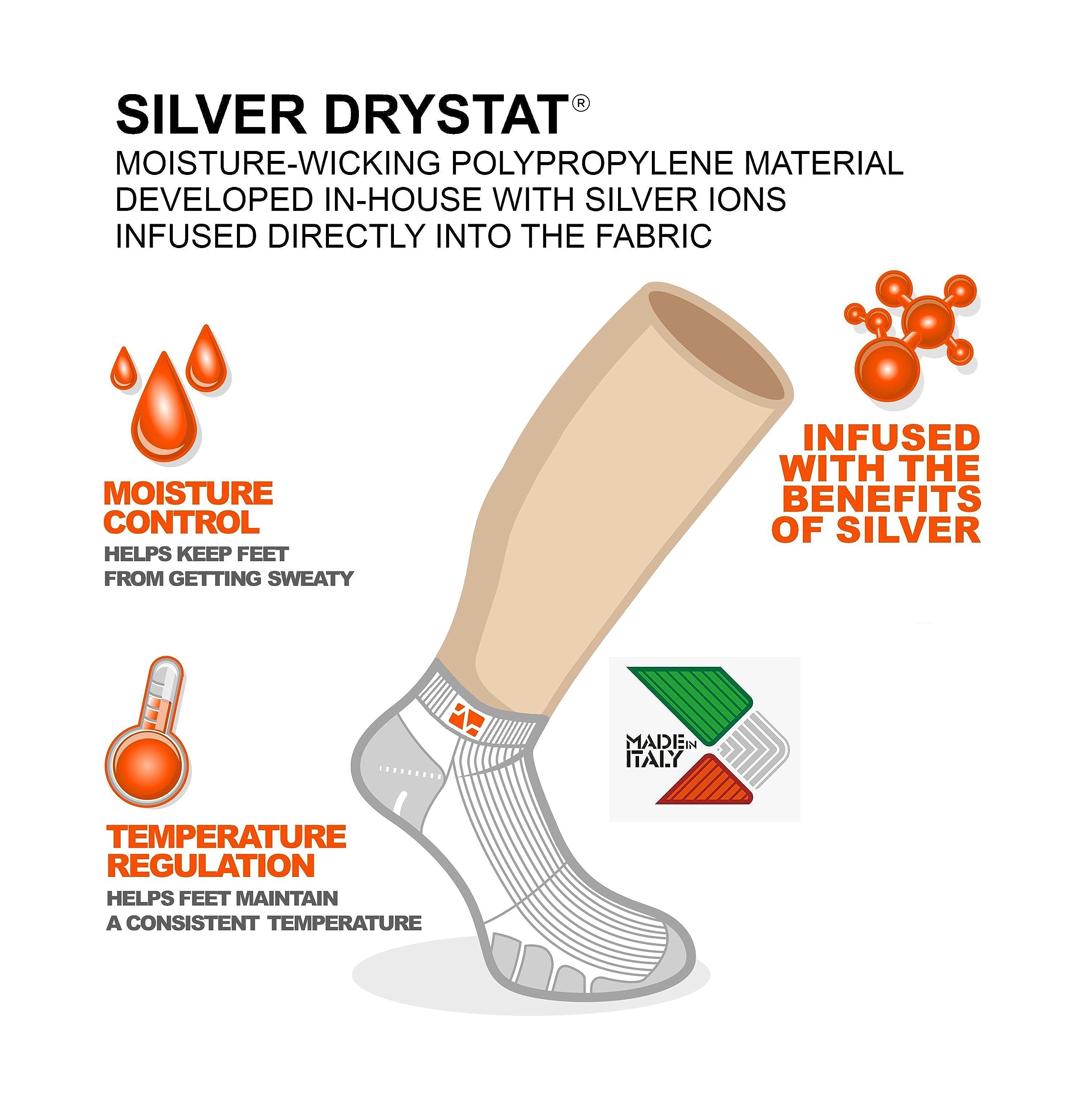 Vitalsox Italy Equilibrium Patented Ankle Support Half Crew Compression Socks - 1 Pair for Running, Hiking & Travel - Improve Circulation & Reduce Swelling