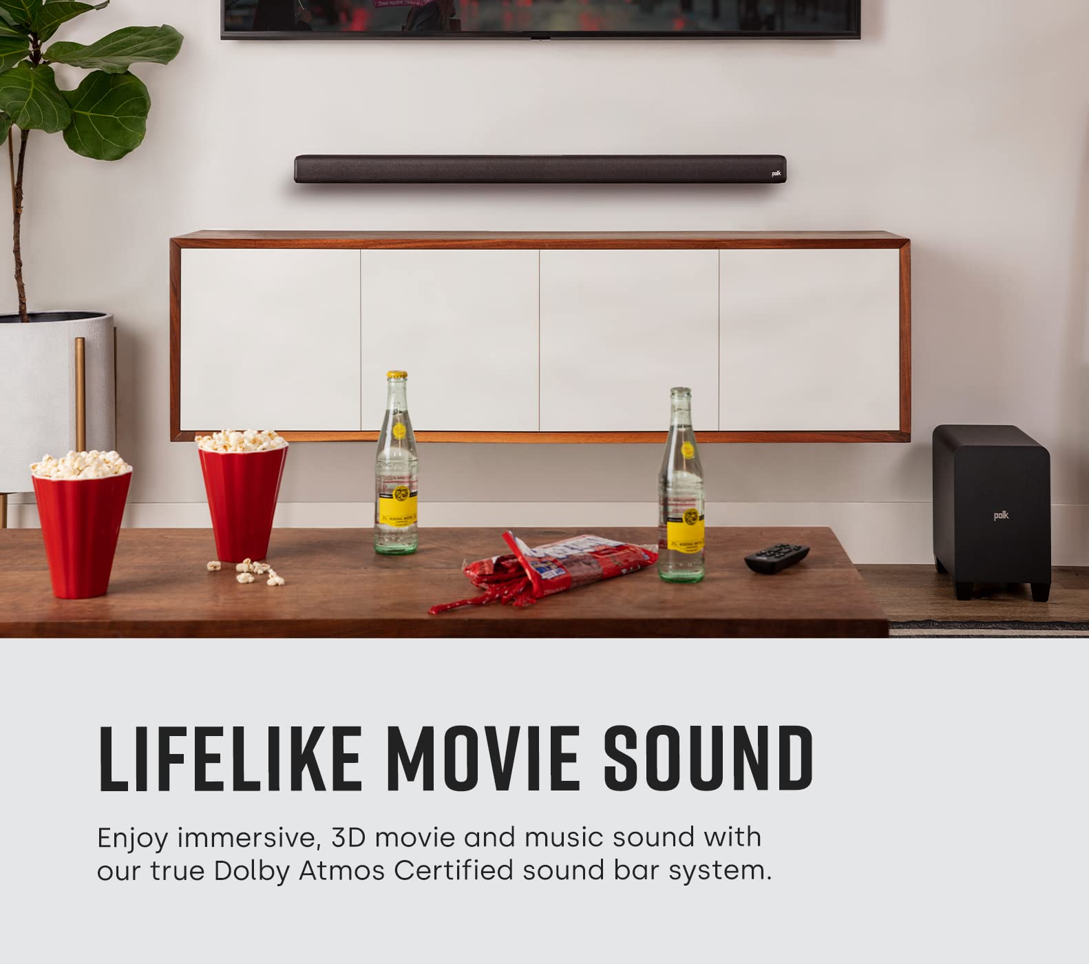 Polk Audio Signa S4 Sound Bar with Wireless Subwoofer - Dolby Atmos 3D Surround Sound, VoiceAdjust & BassAdjust Technology, HDMI eARC, Bluetooth, 8K/4K/HD TV Compatible - Perfect for Home Theater, Gaming & Movie Nights