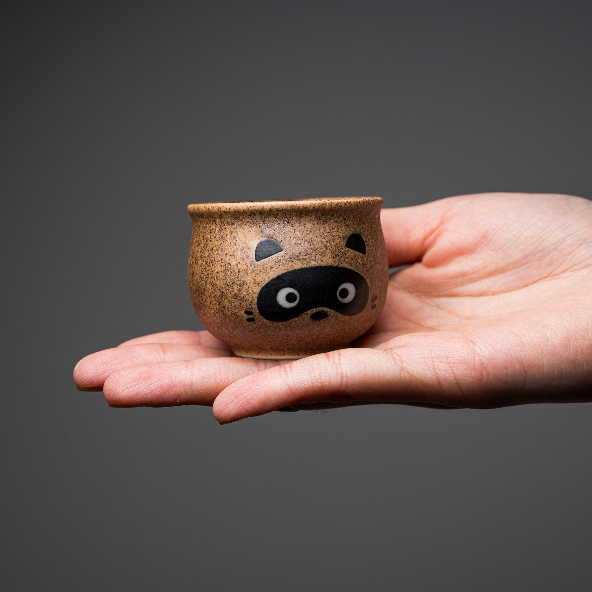 Handmade Raccoon Sake Cup - Japanese Ceramic Sake Set for Sushi & Asian Dining - Perfect for Gifts, Home Bar, and Traditional Japanese Restaurants