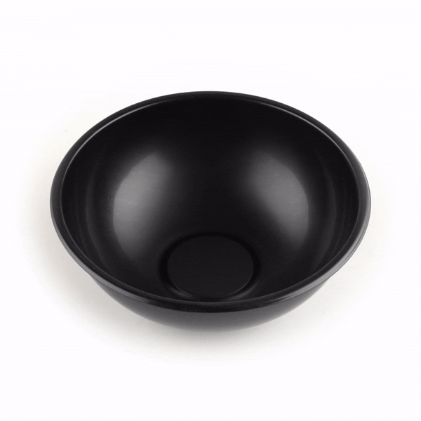 21 oz Round Black Plastic Salad Bowls - 6.75
