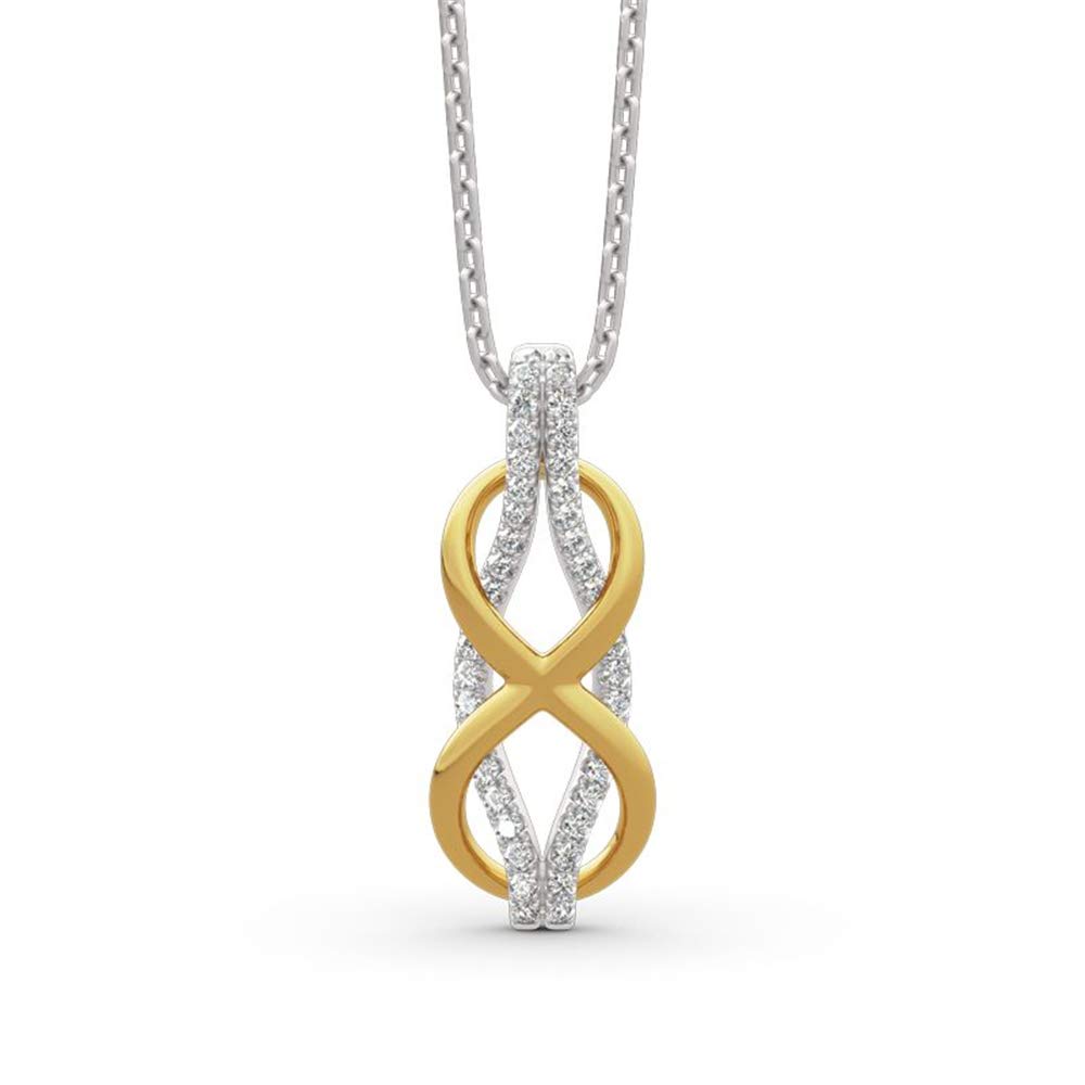 Jeulia Two Tone Infinity Sterling Silver Necklace for Women - Romantic Gift for Girlfriend, Wife, or Mom - Elegant Jewelry Gift Box - Perfect for Anniversaries, Valentine's Day & Special Occasions