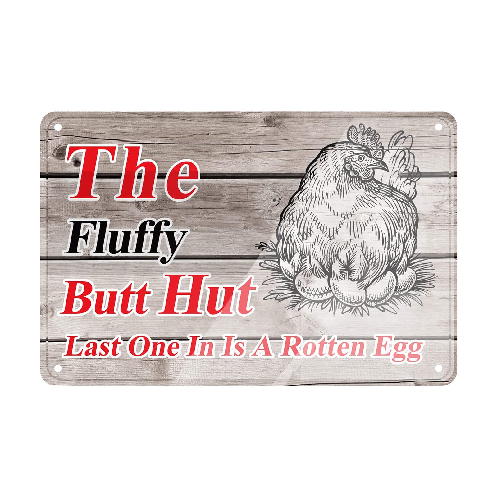 Valentine's Day Chicken Coop Decor - Farmhouse Metal Wall Sign with 'Hen Butt' Design for Barn, Kitchen & Outdoor Poultry House - Rustic Home Accessories for Valentine's Gift & Farm Decor