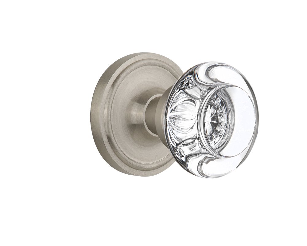 Nostalgic Warehouse 712493 Classic Rosette with Round Clear Crystal Glass Knob - 2.375
