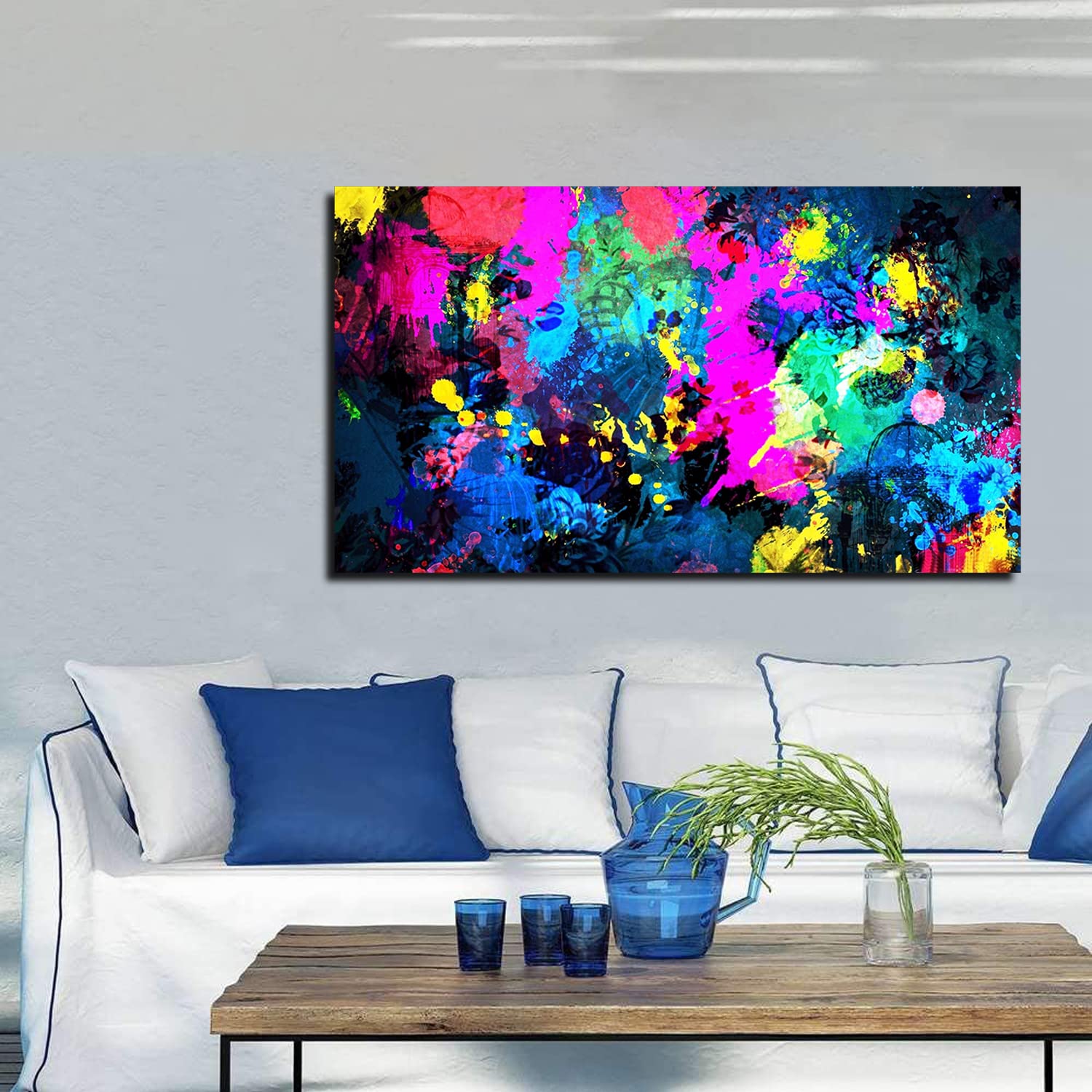 Modern Abstract Canvas Wall Art - Framed Painting for Bedroom, Living Room & Office Decor - Ready to Hang - Perfect for Home, Office & Gift Giving