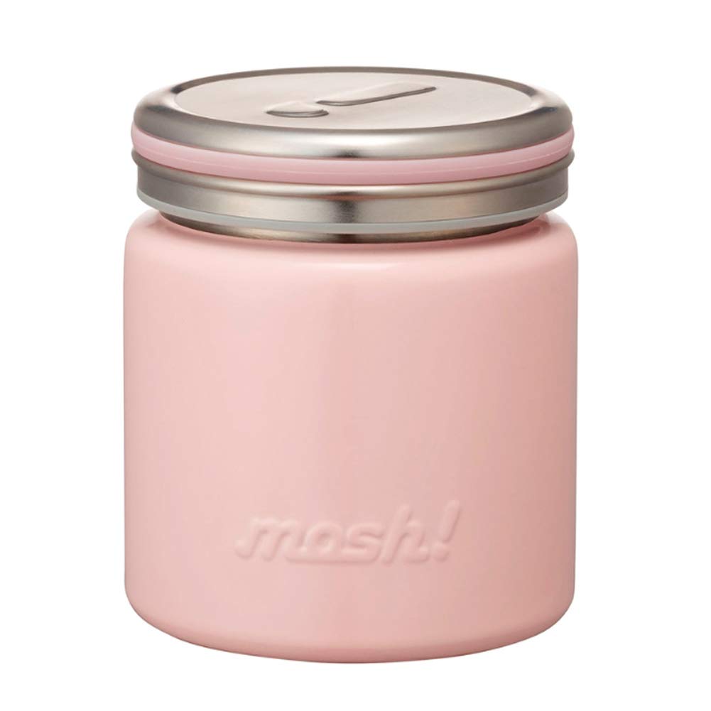 Premium Mosh Thermal Vacuum Insulated Stainless Steel Food Jar - Leak-Proof Lunch Container for Hot & Cold Meals, Ideal for Soup, Porridge, Coffee (Pink) - Perfect for Office, School, Picnics & Outdoor Adventures