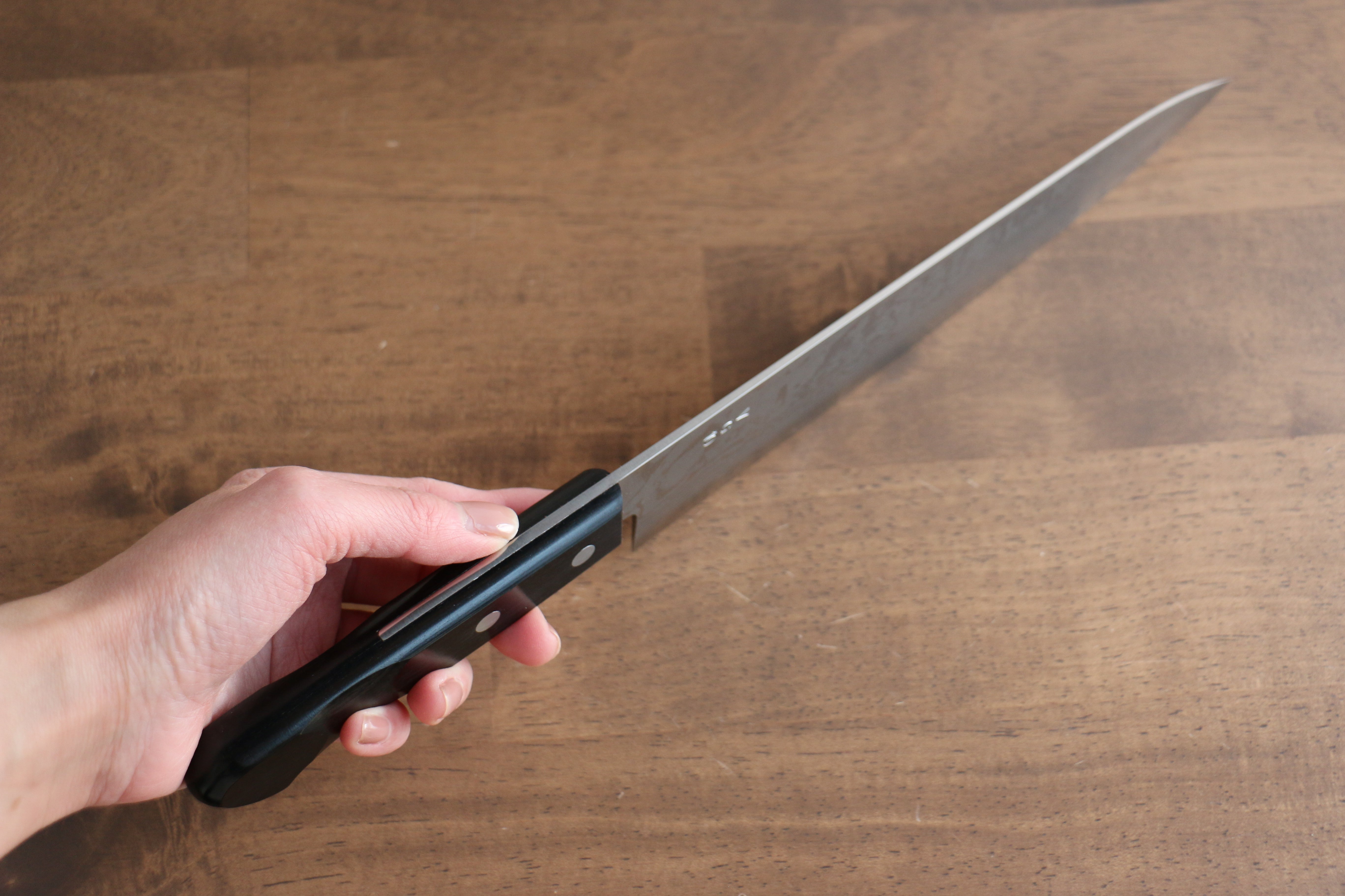 Premium Nao Yamamoto VG10 Damascus Gyuto 210mm Japanese Chef Knife with Black Pakkawood Handle - Perfect for Sushi, Meat Slicing & Professional Kitchen Use