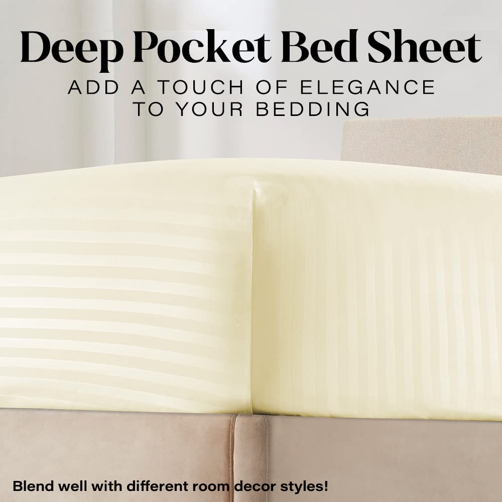 Queen Size Sheet Set - 4-Piece Soft & Cooling Microfiber Bedding with Deep Pockets (1 Fitted Sheet, 1 Flat Sheet, 2 Pillowcases) - Wrinkle-Free, Breathable & Luxurious for Bedroom, Guest Room, Hotel or Vacation Home