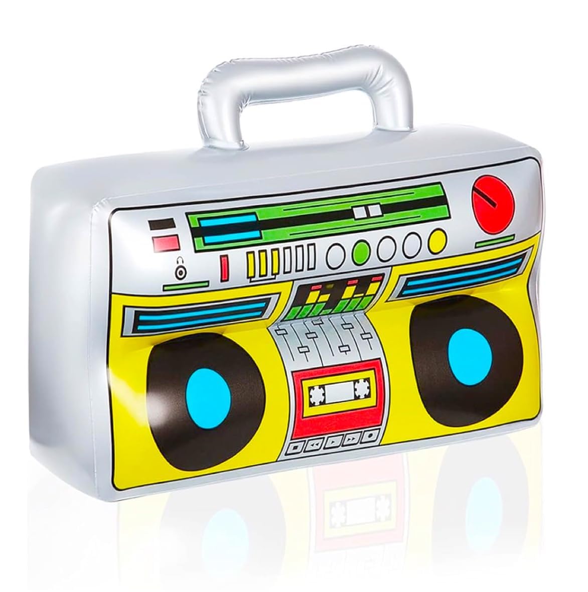 TK Gruppe Timo Klingler Inflatable Retro Ghetto Blaster Boombox - 80s 90s Hip Hop Walkman Style - Party Accessories for Mardi Gras, Carnival & Bad Taste Costume - Perfect for 80s Theme Parties, Halloween & Retro Music Events