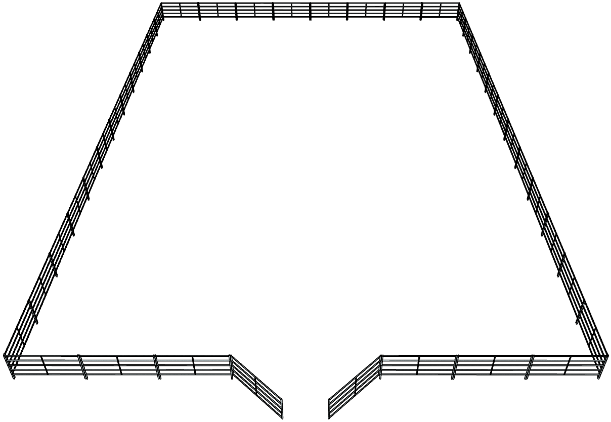 80ft x 120ft Galvanized Steel 5-Rail Horse Riding Arena - Perfect for Equestrian Training, Show Jumping & Outdoor Riding Facilities