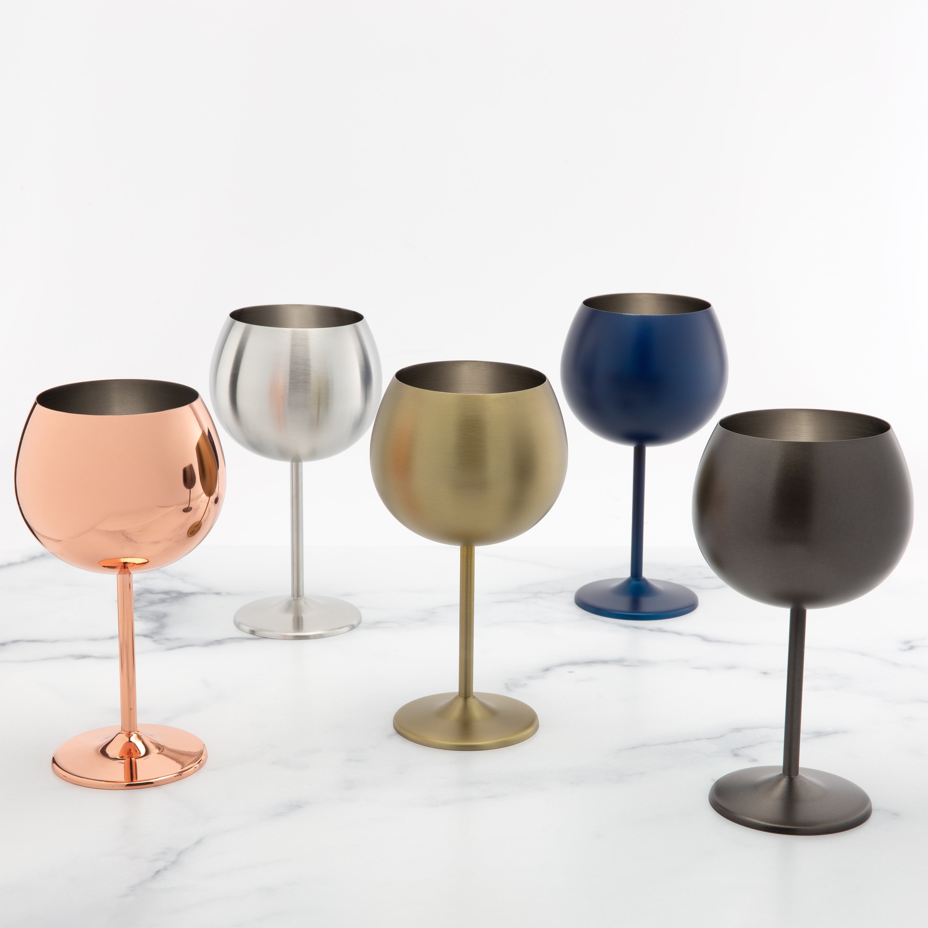 Premium Gold Stainless Steel Wine Glasses Set of 4 - Elegant Stemware for Parties, Weddings & Home Entertaining - Dishwasher Safe & Shatterproof
