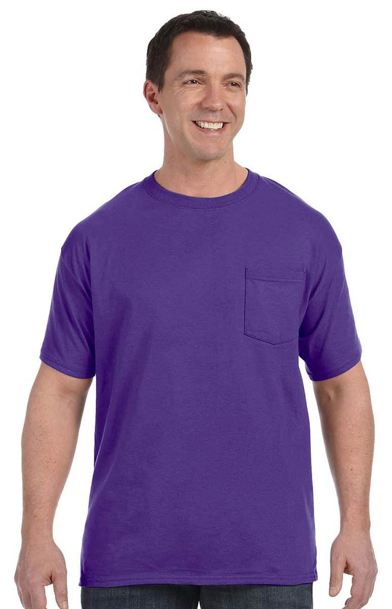 Hanes Men's Tagless Pocket T-Shirt - Soft Cotton Crew Neck Tee for Casual Wear & Everyday Comfort