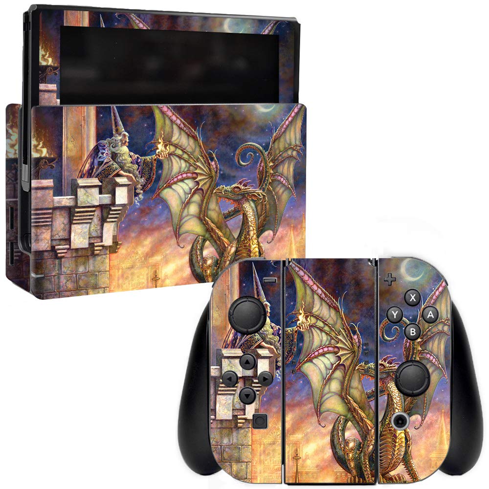 MightySkins Vinyl Decal Wrap Cover for Nintendo Switch - Wizard Fire Design | Protective & Durable Skin | Easy to Apply & Remove | Made in USA | Perfect for Gaming, Travel & Customization