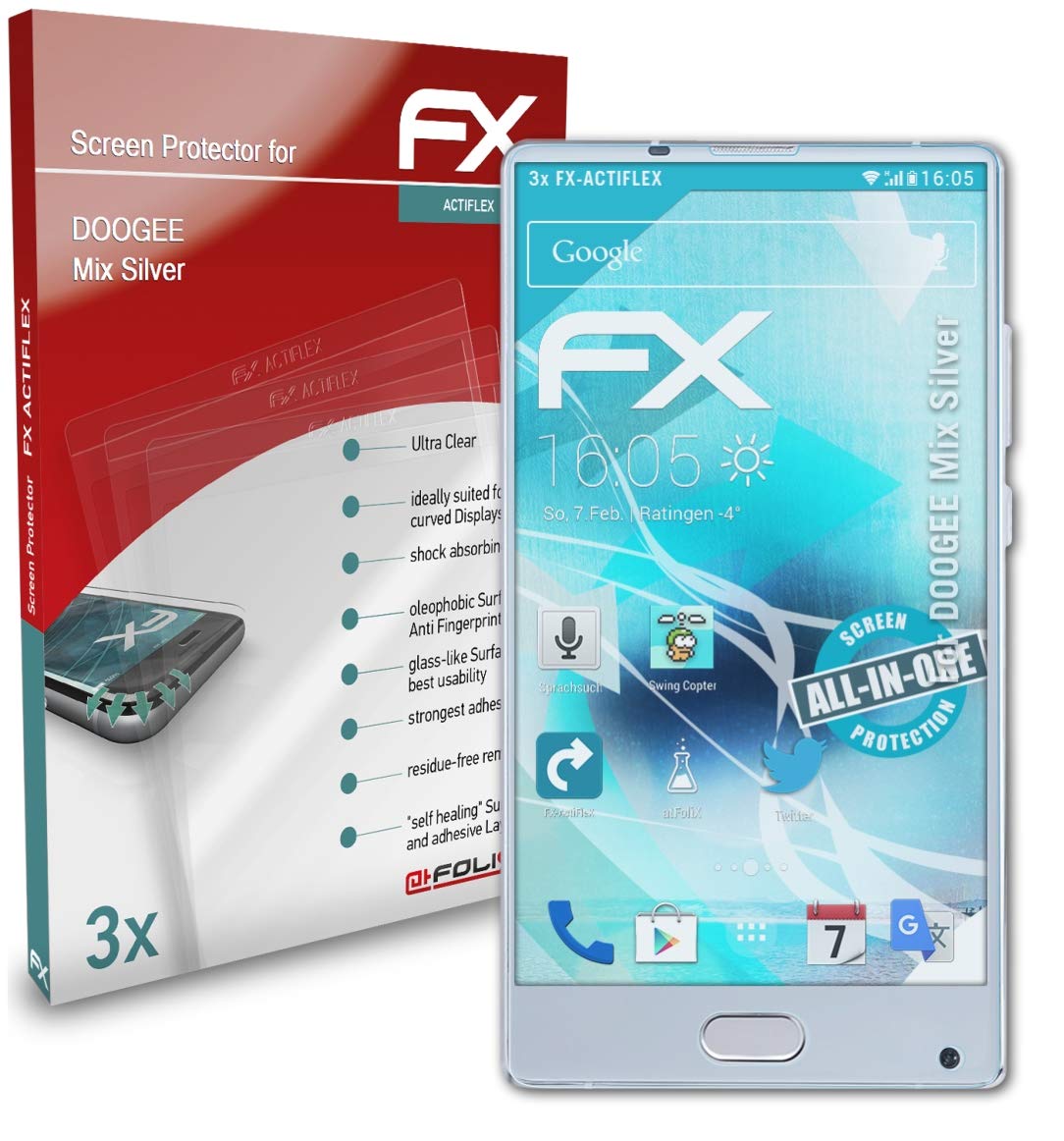 Doogee Mix Screen Protector - 3 Pack Ultra Clear Flexible Film, Anti-Scratch HD Screen Protector for Doogee Mix Silver | Perfect for Daily Use, Gaming, and Outdoor Activities