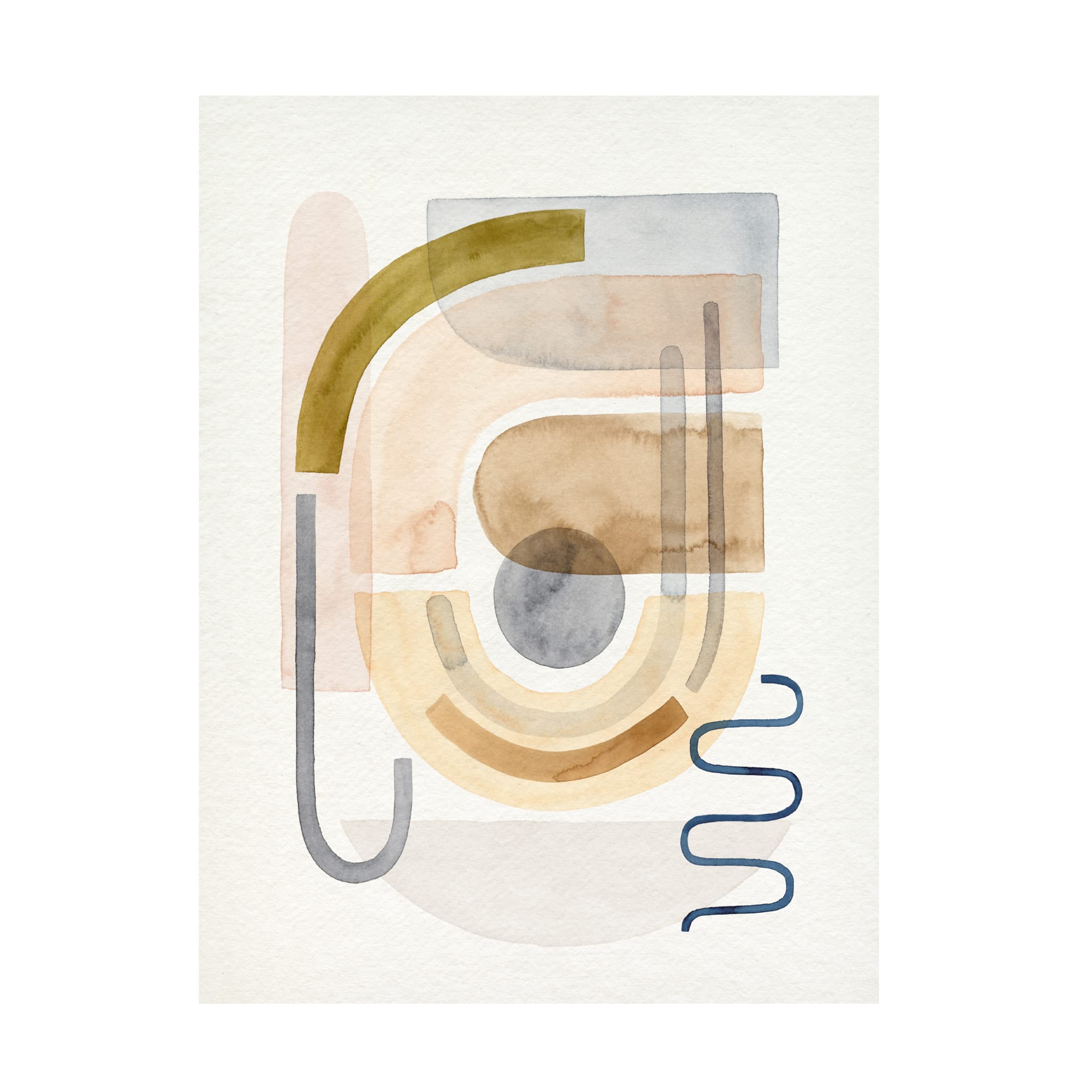 Grace Popp 'Coiled I' Abstract Canvas Wall Art - Modern Home Decor for Living Room, Bedroom & Office - Handmade Stretched Framed Painting