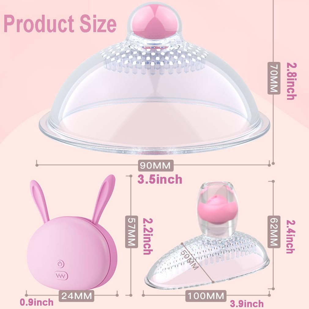3-in-1 Rechargeable Nipple Vibrator & Clit Sucker - Pink Adult Sex Toy for Women & Couples | Nipple Stimulator, Sucking Massager with Vibrating Clamps | Perfect for Foreplay, Sensual Play & Couples Intimacy