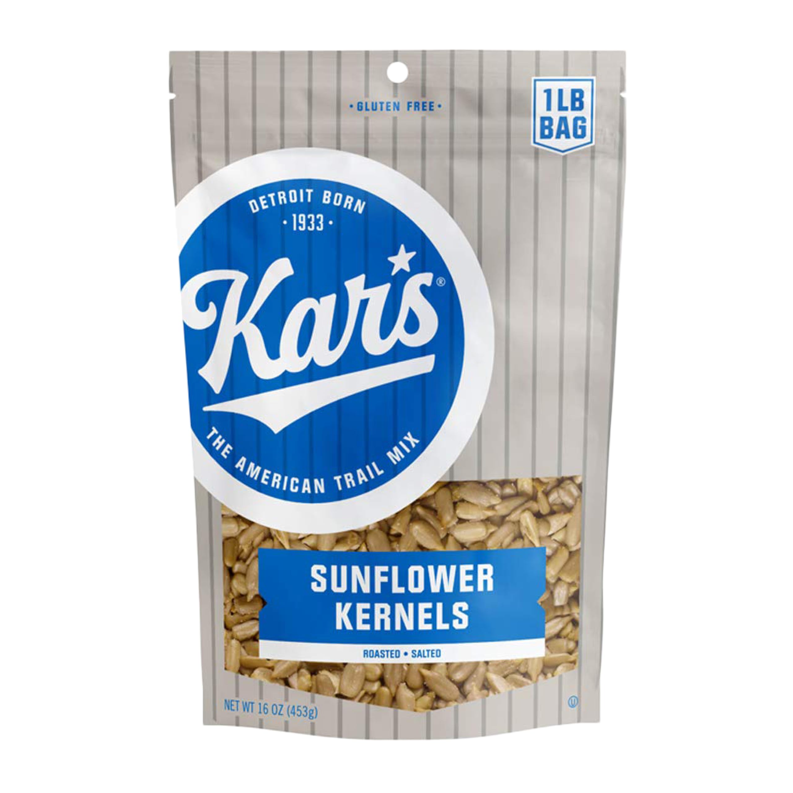 Kar's Nuts Sunflower Kernels - Roasted & Lightly Salted Healthy Snacks - 16oz Resealable Bag (6-Pack) - Perfect for Office, Hiking & Road Trips