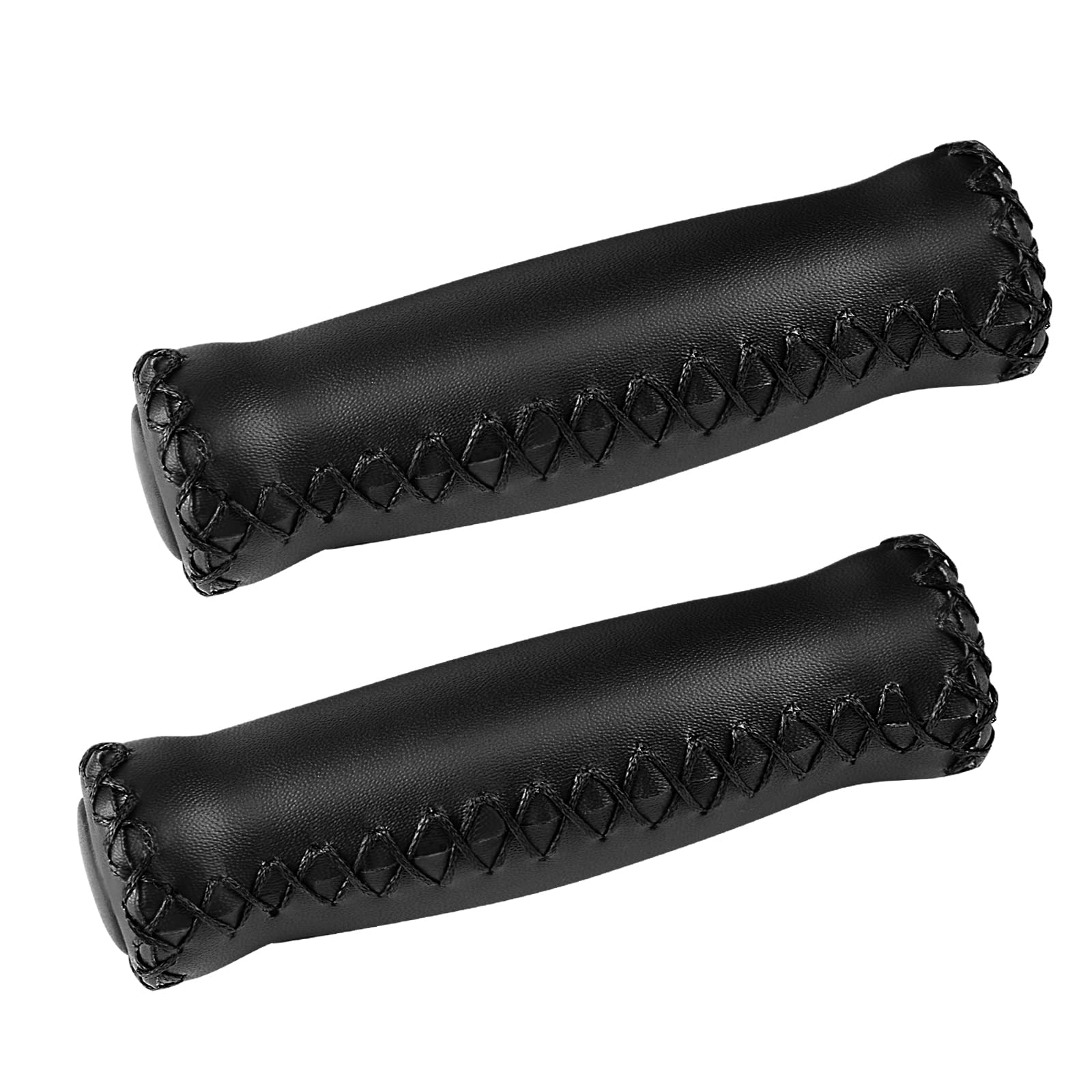 SOLODRIVE Bike Handlebar Grips - Premium Vinyl Leather Hand-Stitched Cruiser Grips for 22.2mm (7/8