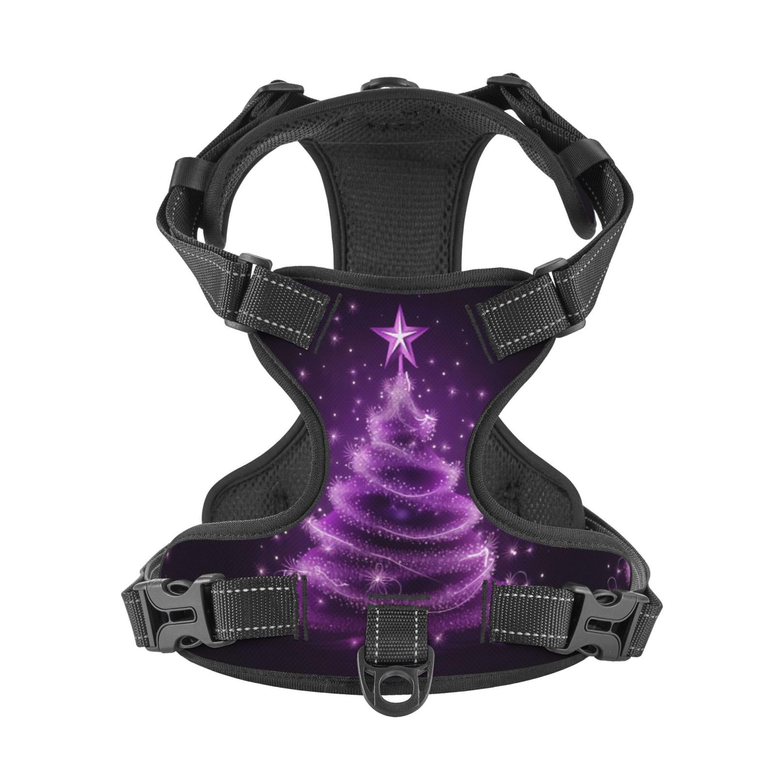 Christmas Magic Blue Reflective No-Pull Dog Harness - Soft Vest for Small, Medium, Large & X-Large Dogs | Perfect for Night Walks & Holiday Safety