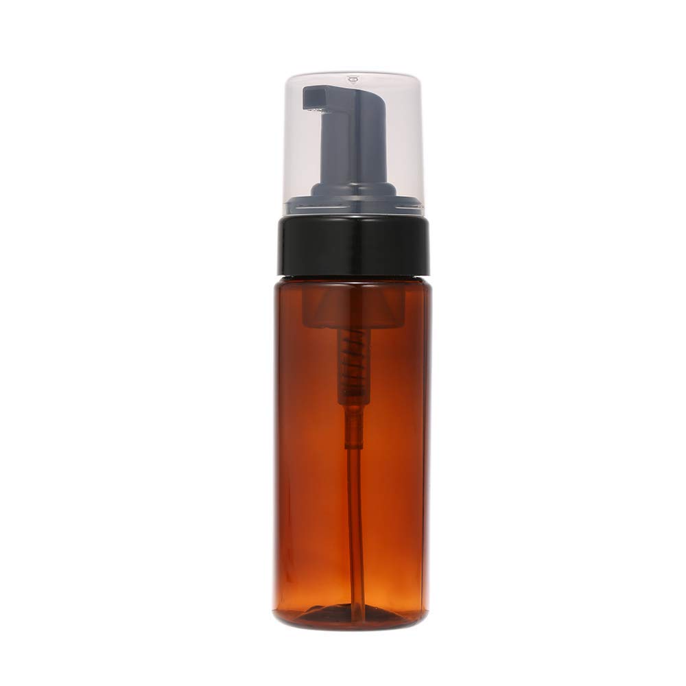 Pharcos 100ml Foaming Dispenser Bottle - Refillable Empty Pump Container for Liquid Soap, Face Wash, Shower Gel & Shampoo | BPA-Free, Leak-Proof & Travel-Friendly | Perfect for Bathroom, Kitchen & Travel Essentials (Amber & Black, Pack of 1)