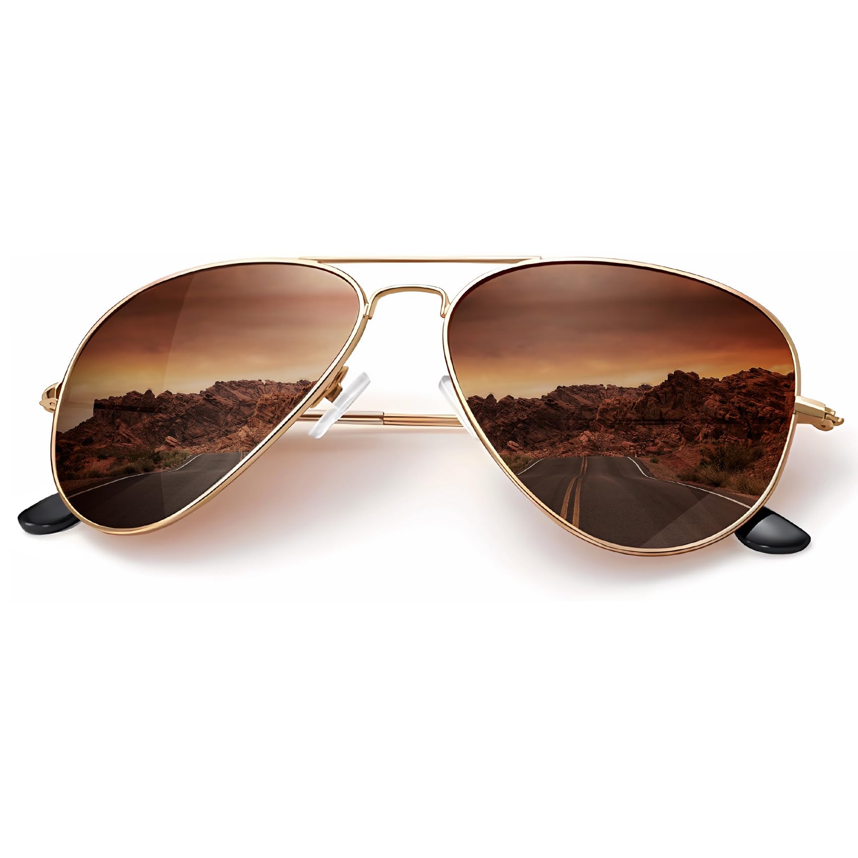 KALIYADI Classic Aviator Sunglasses for Men & Women - Polarized UV Protection Lenses - Stylish Driving & Outdoor Sun Glasses for Beach, Cycling, and Travel