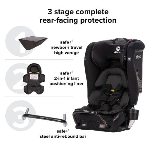 Diono Radian 3RXT Safe+ Convertible Car Seat for Toddlers & Kids - 3-in-1 Rear Facing, Forward Facing & Booster Seat - Perfect for Travel, School Runs & Family Road Trips