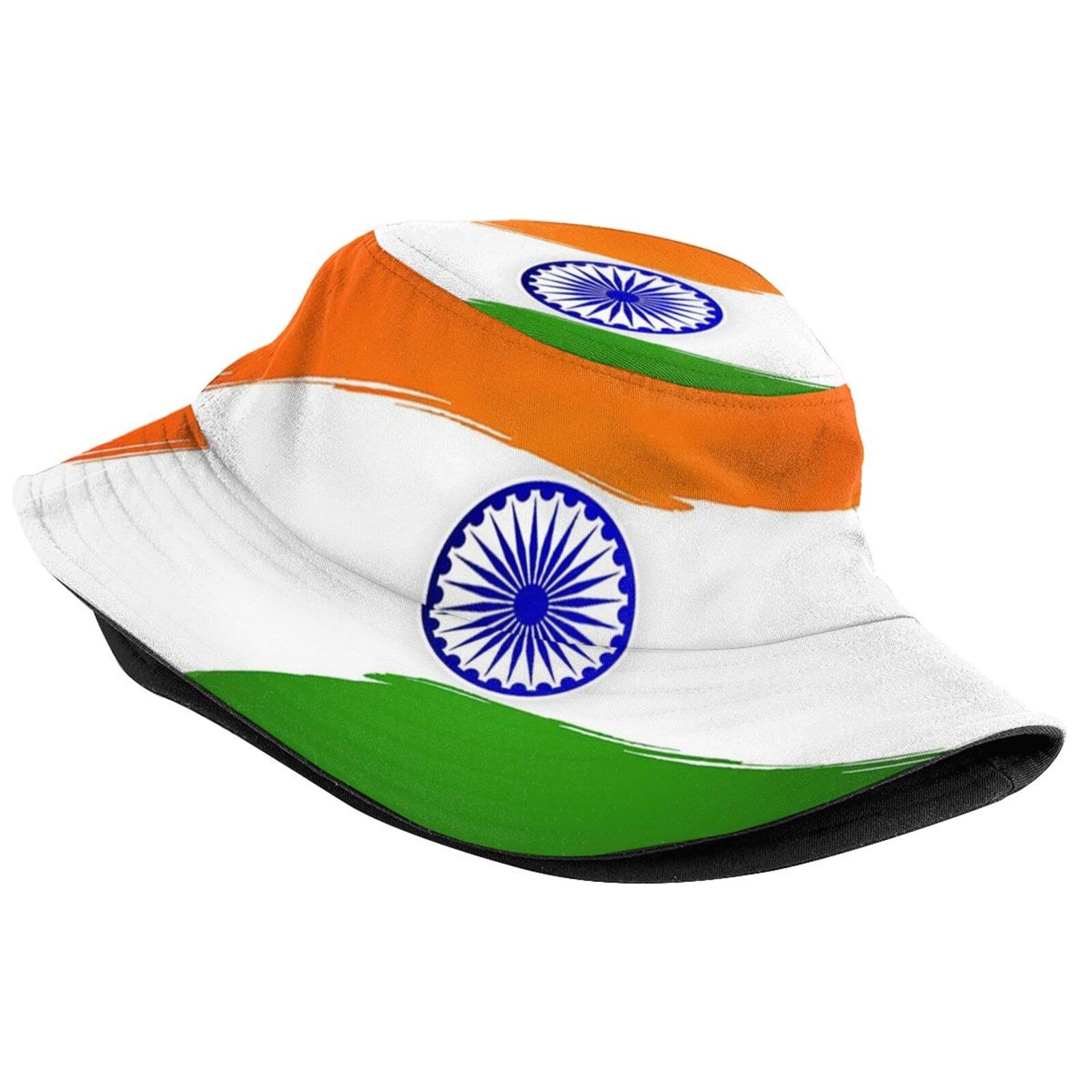 India Flag Bucket Hat - UPF 50+ Sun Protection, Packable & Wide Brim for Outdoor Summer Travel - Unisex Fisherman Hat for Men & Women - Perfect for Beach, Hiking, and Festival Events